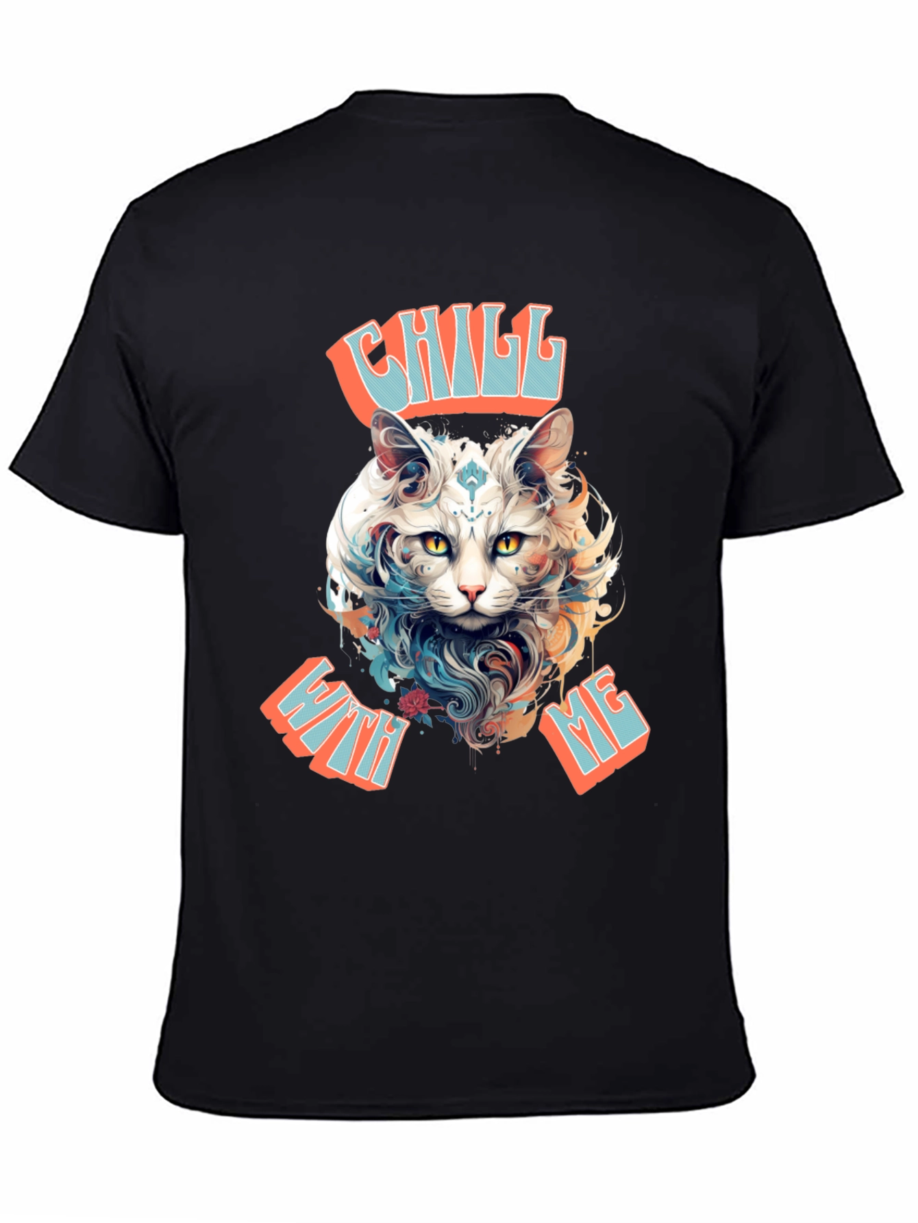 Chill With Me Cat Graphic Tee