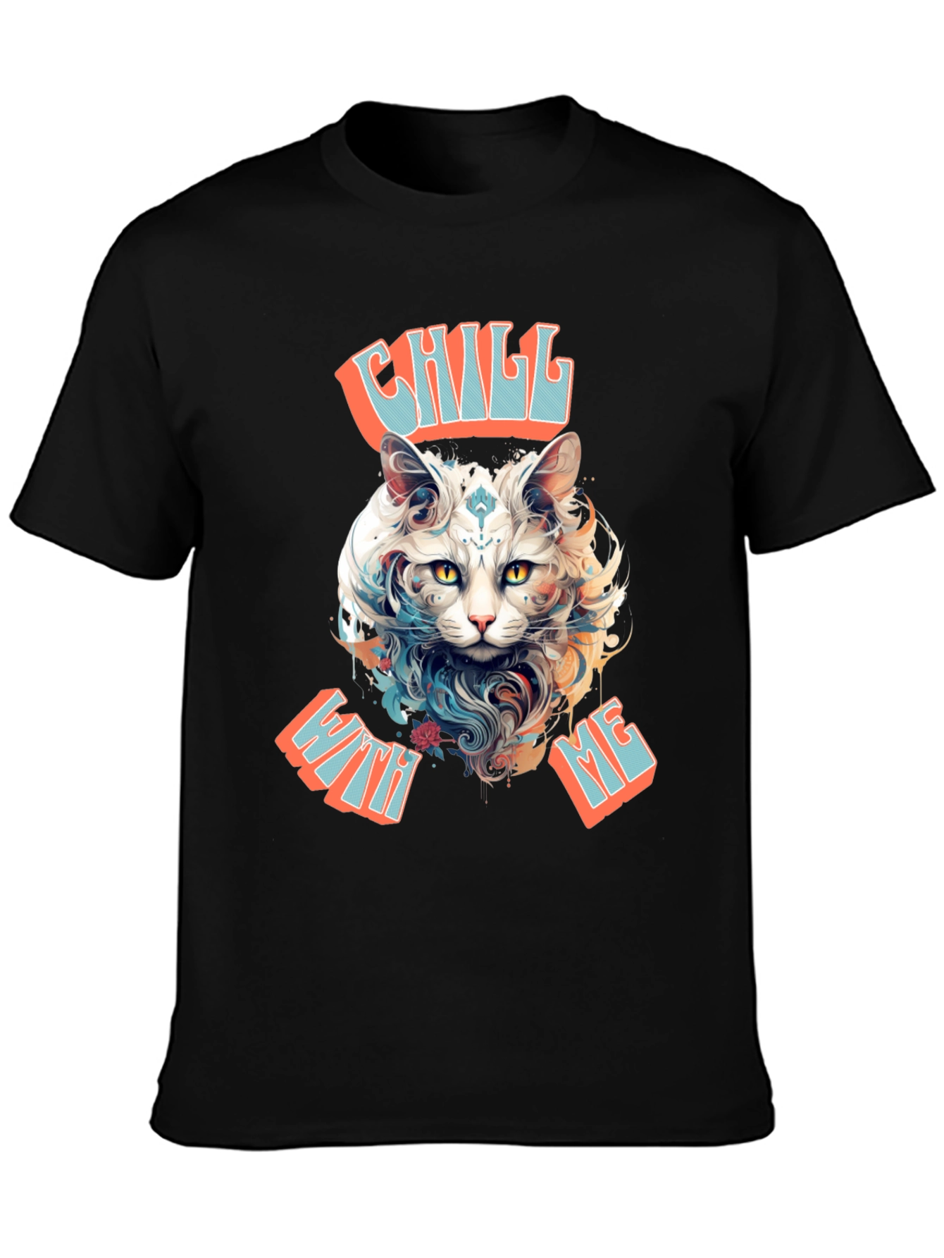 Chill With Me Cat Graphic Tee