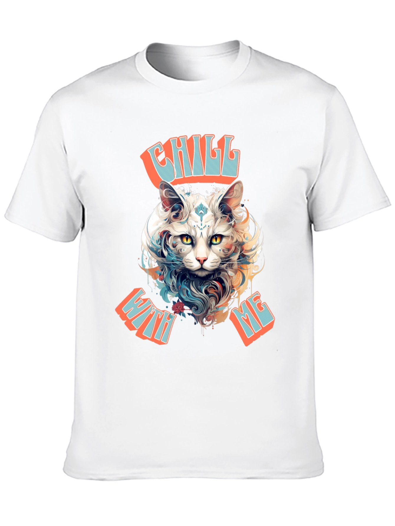 Chill With Me Cat Graphic Tee