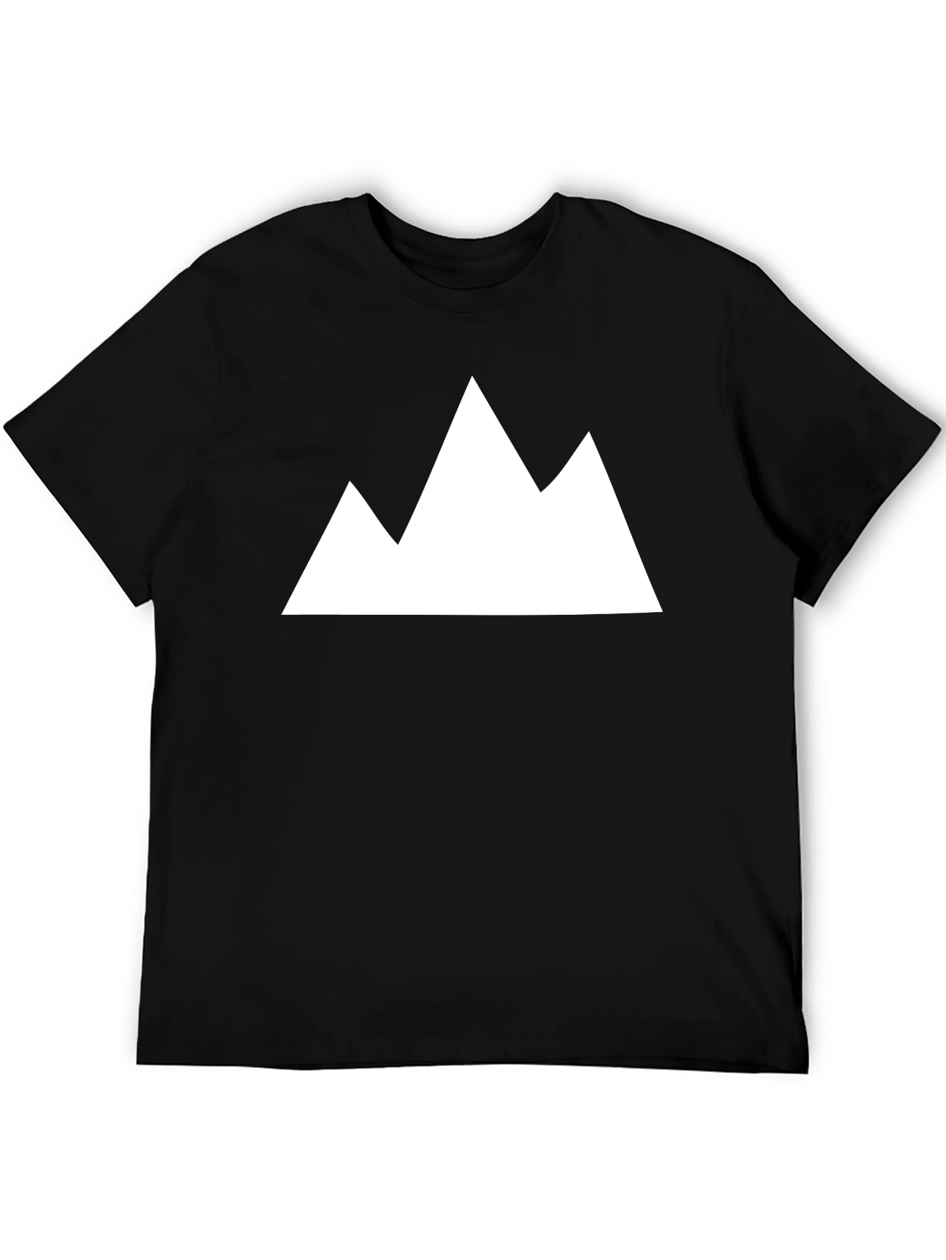 Minimalist Mountain Peak Graphic Tee - Black