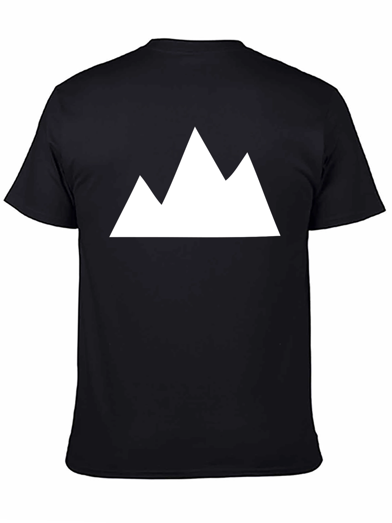Minimalist Mountain Peak Graphic Tee - Black