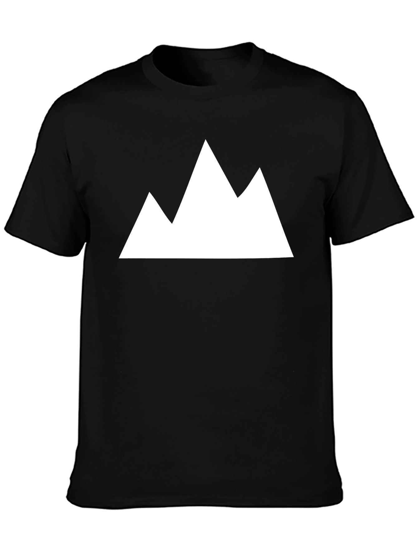 Minimalist Mountain Peak Graphic Tee - Black