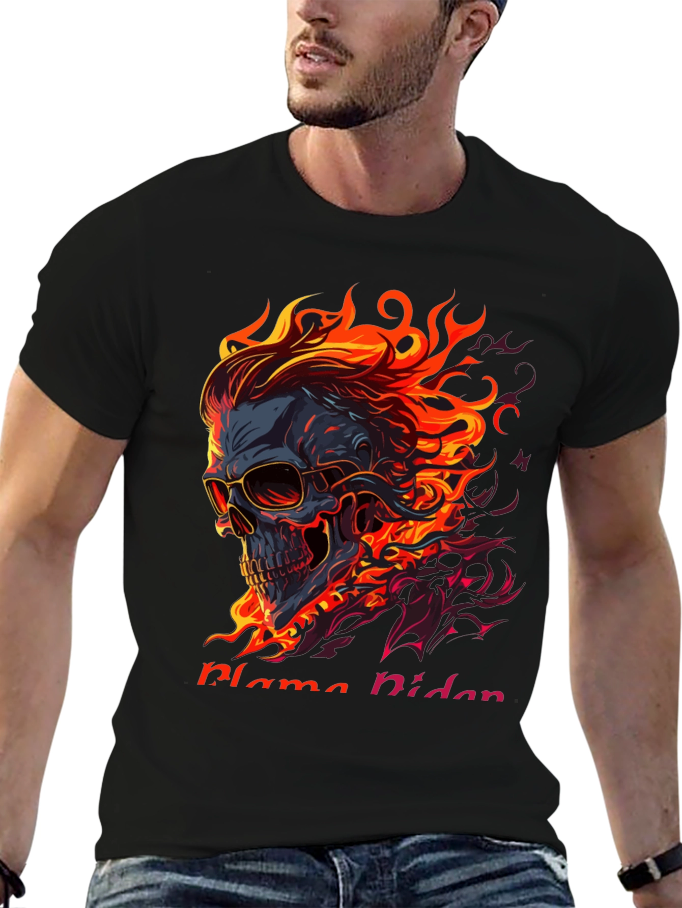Flaming Skull Graphic Tee