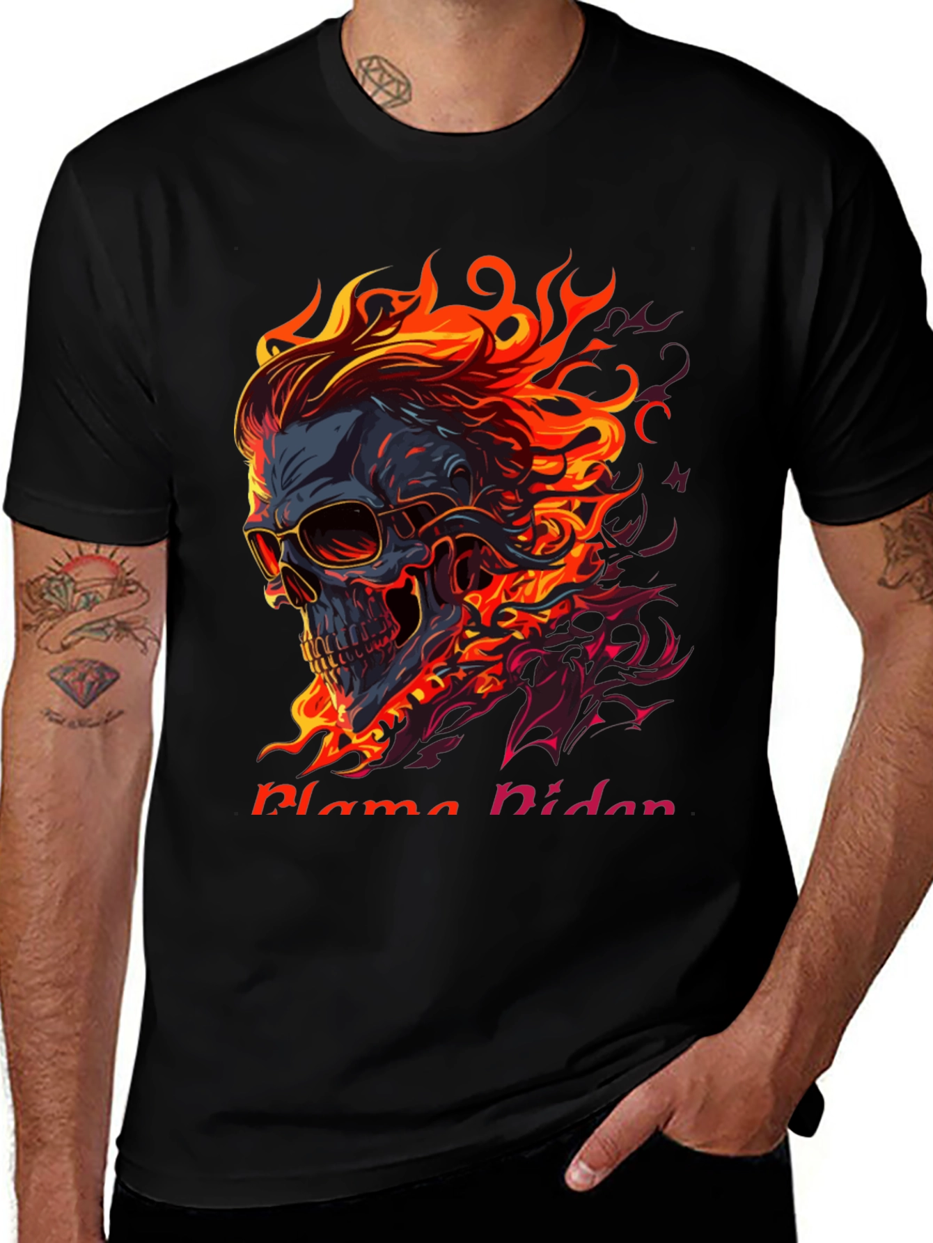 Flaming Skull Graphic Tee