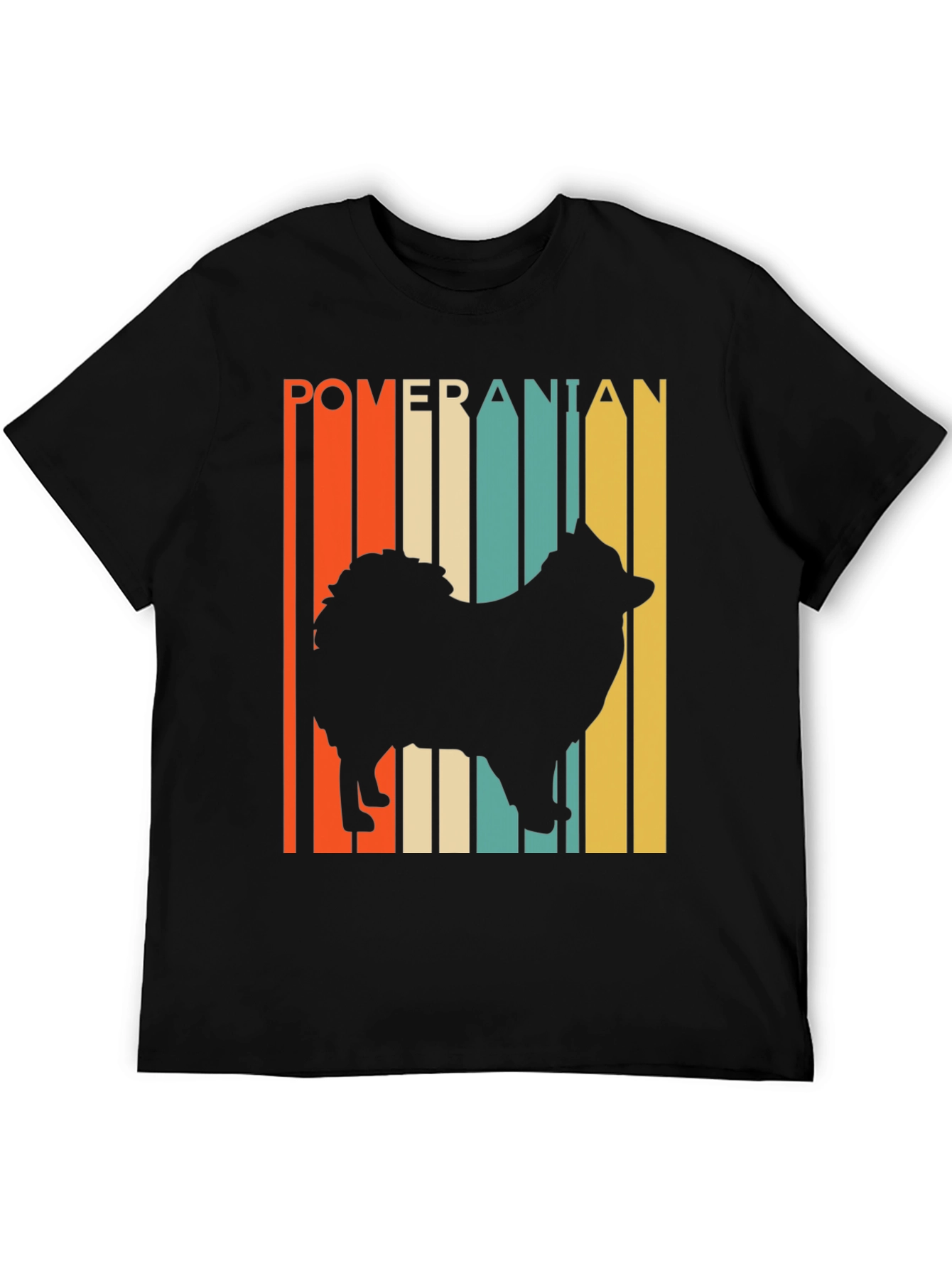 Pomeranian Silhouette Retro Graphic Tee