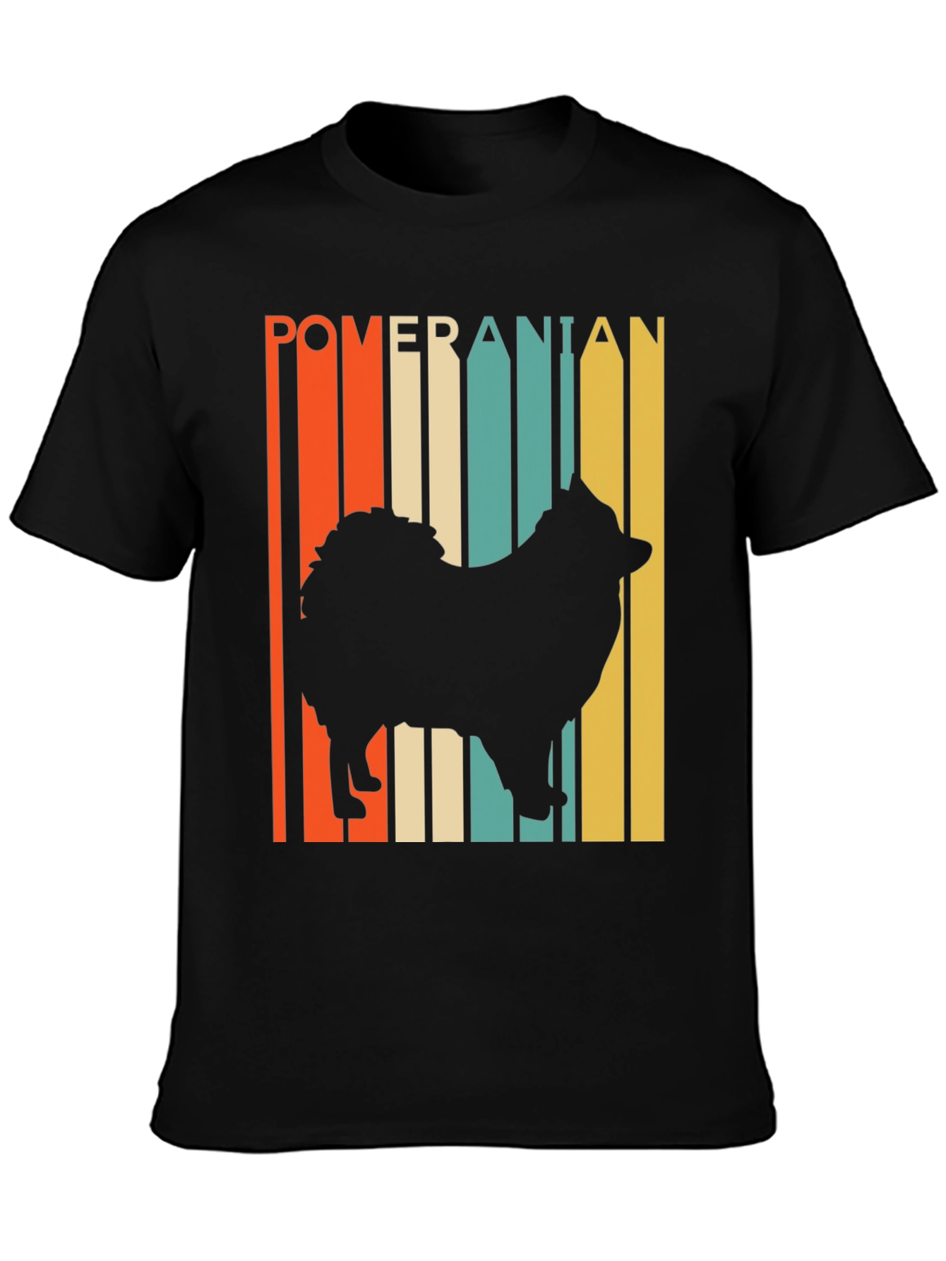 Pomeranian Silhouette Retro Graphic Tee
