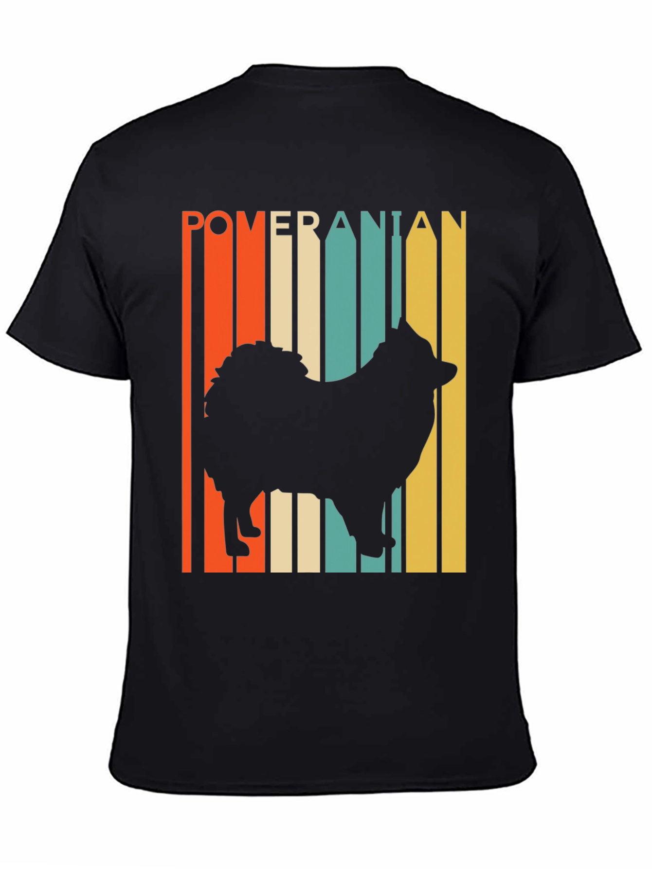 Pomeranian Silhouette Retro Graphic Tee