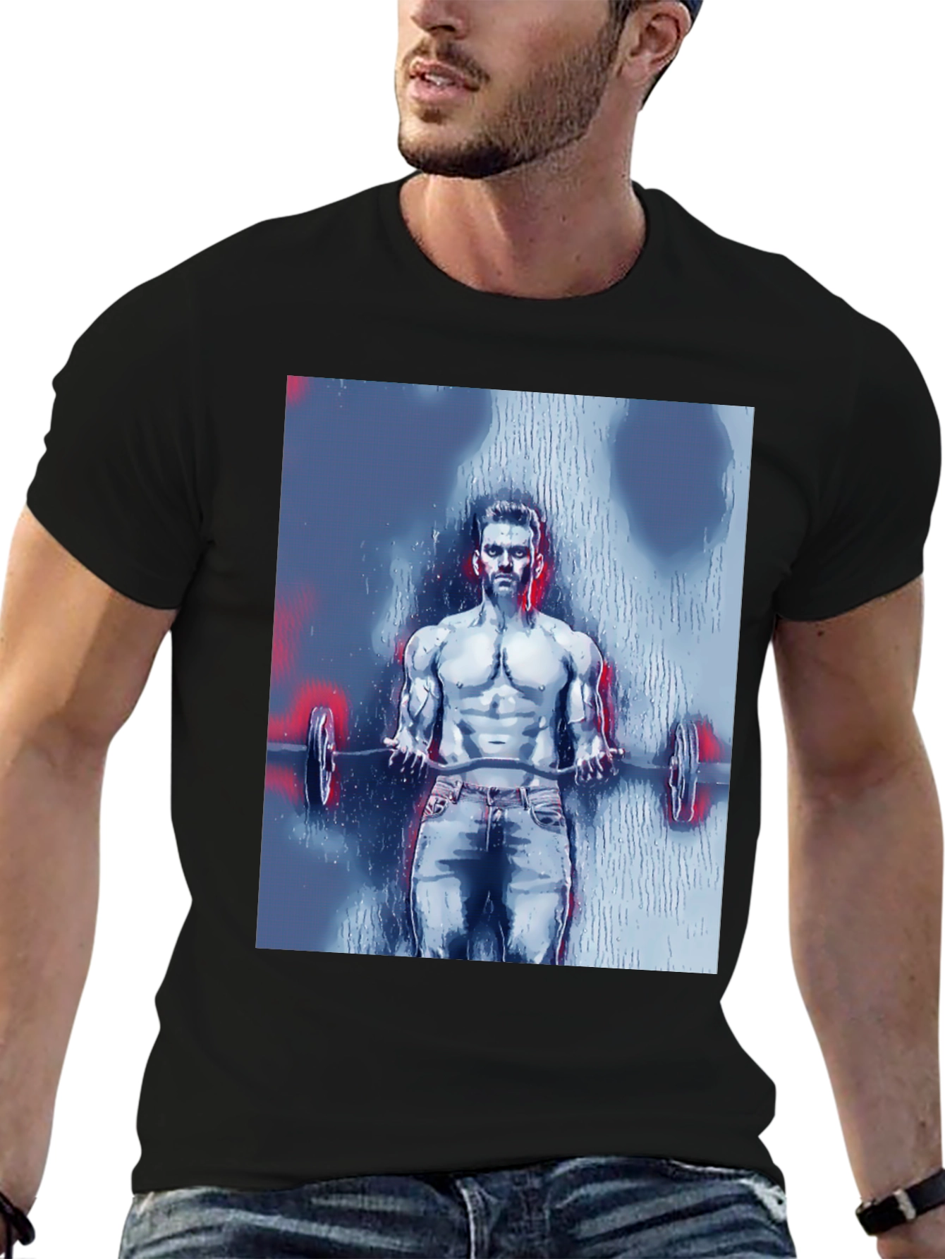 Mens Bodybuilder Graphic Tee - Black