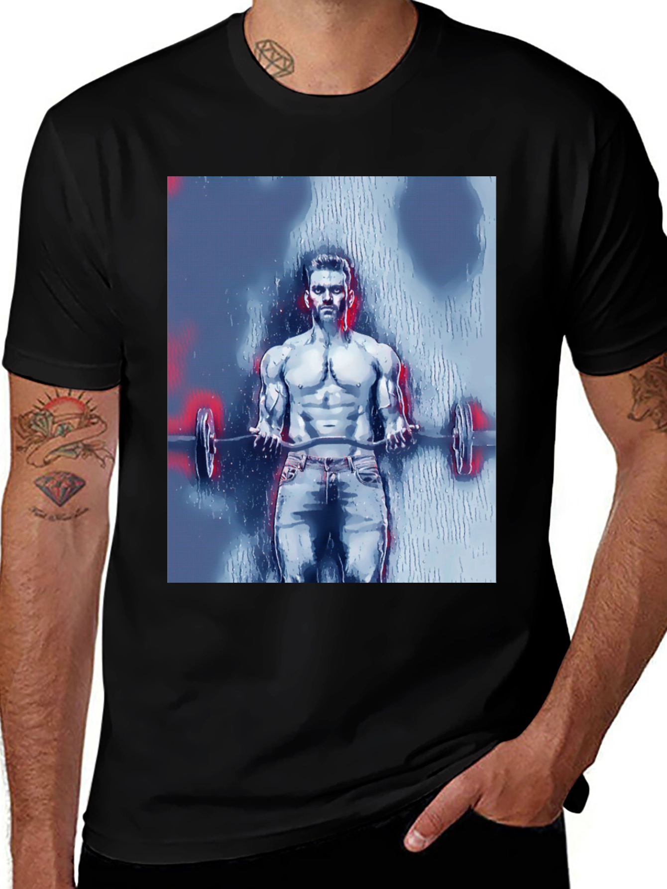 Mens Bodybuilder Graphic Tee - Black