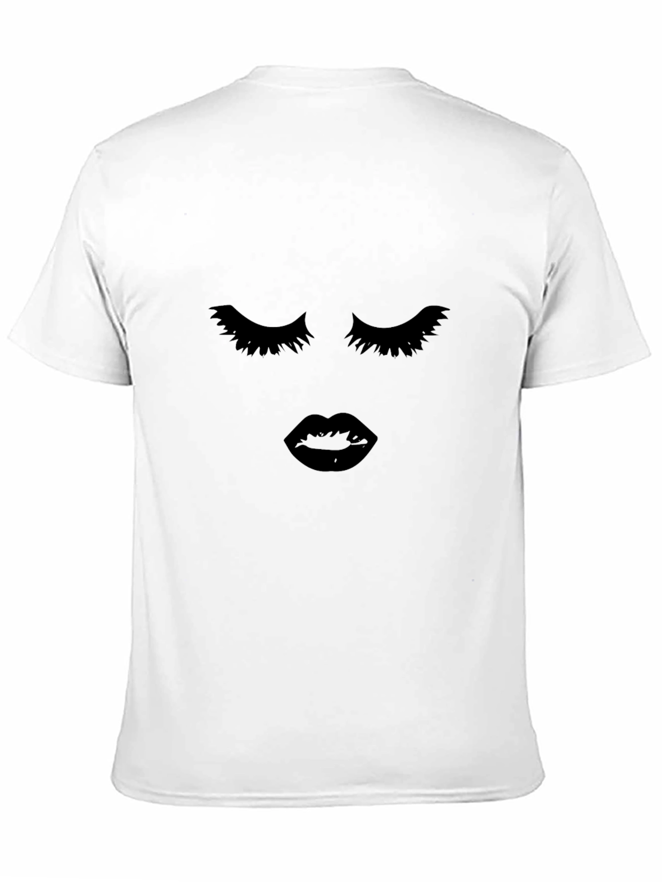 Glam Black Tee: Lashes & Lips Graphic Print