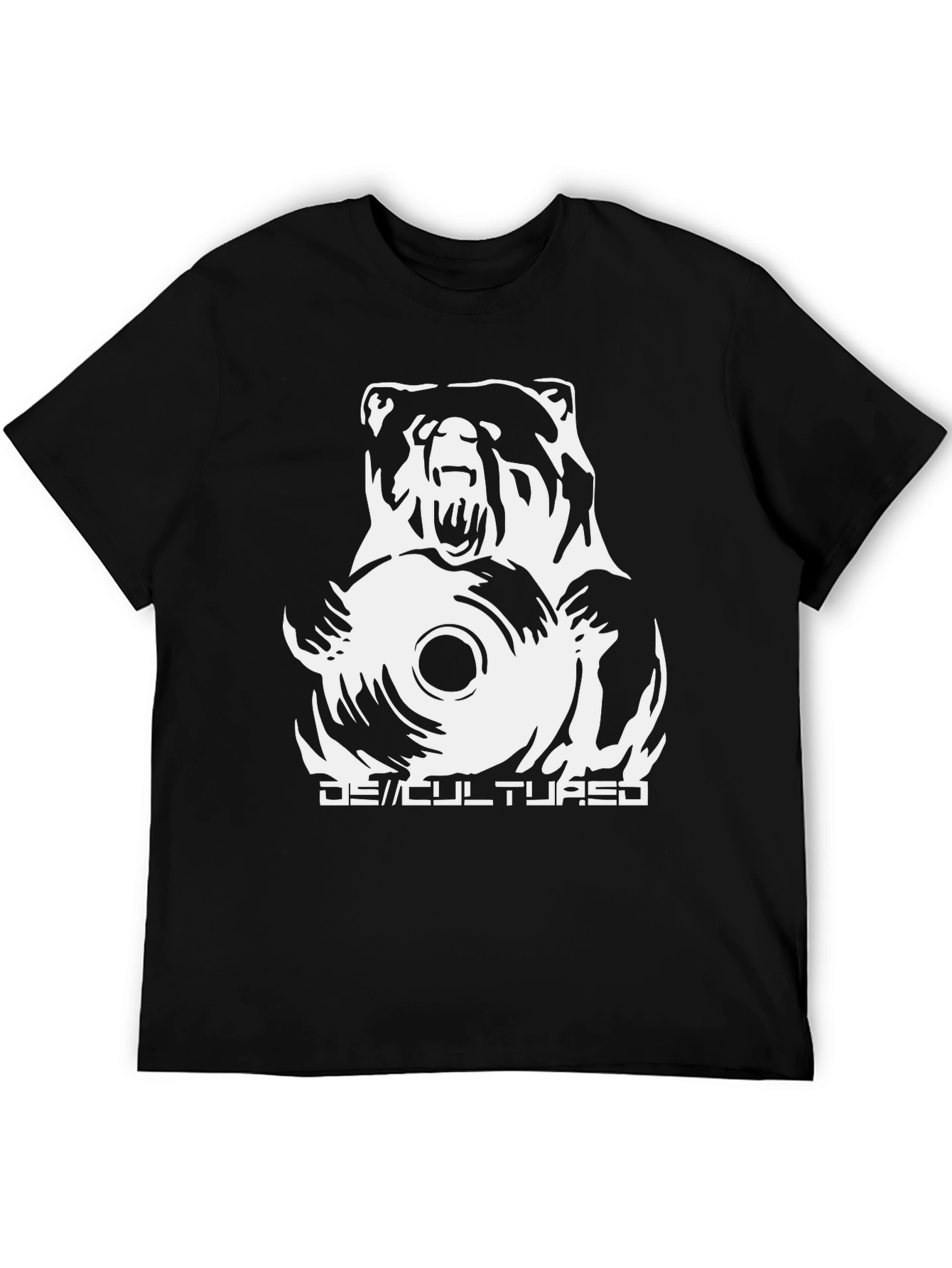 Bear DJ Graphic T-Shirt - Black Cotton Tee