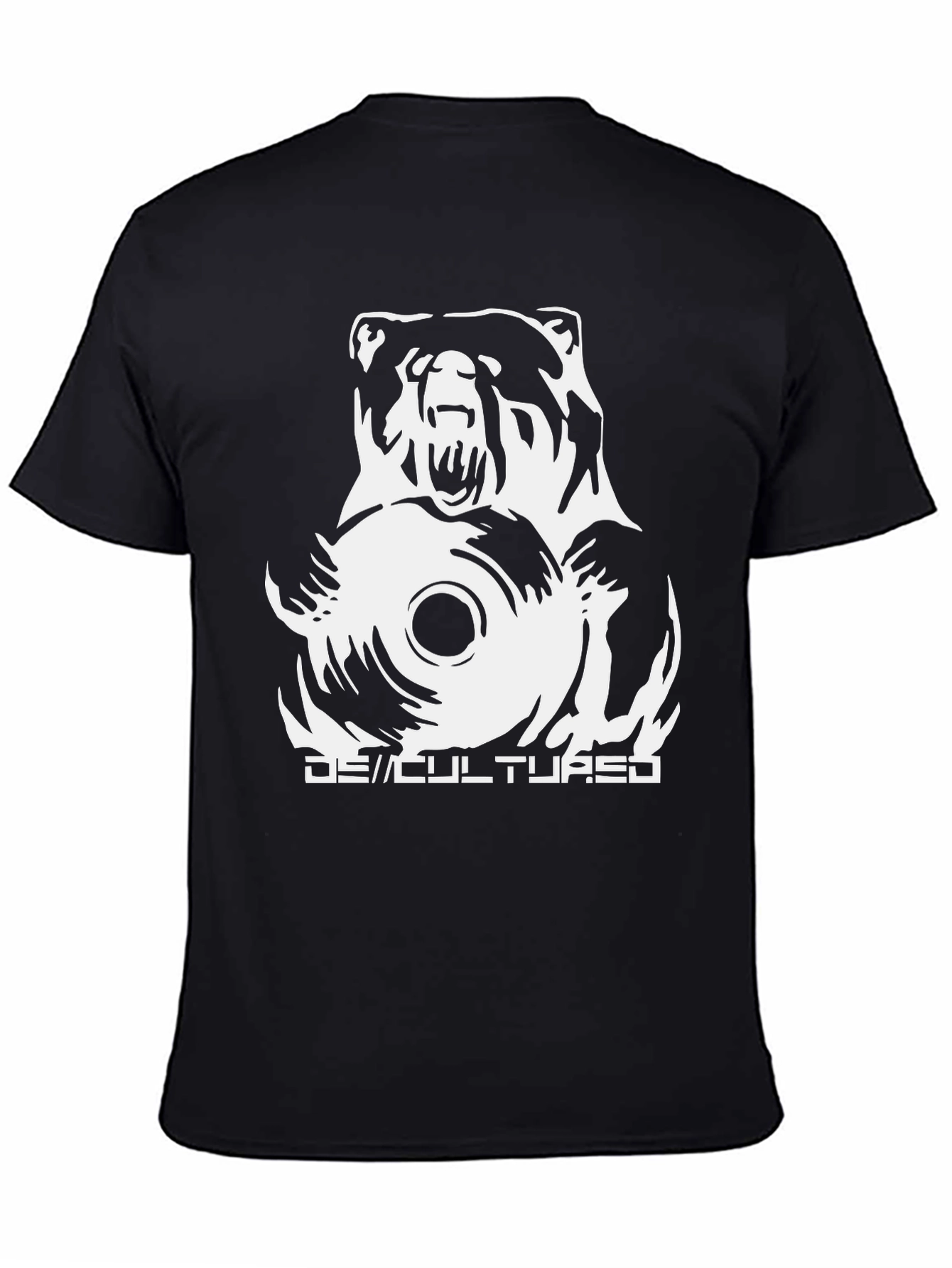 Bear DJ Graphic T-Shirt - Black Cotton Tee