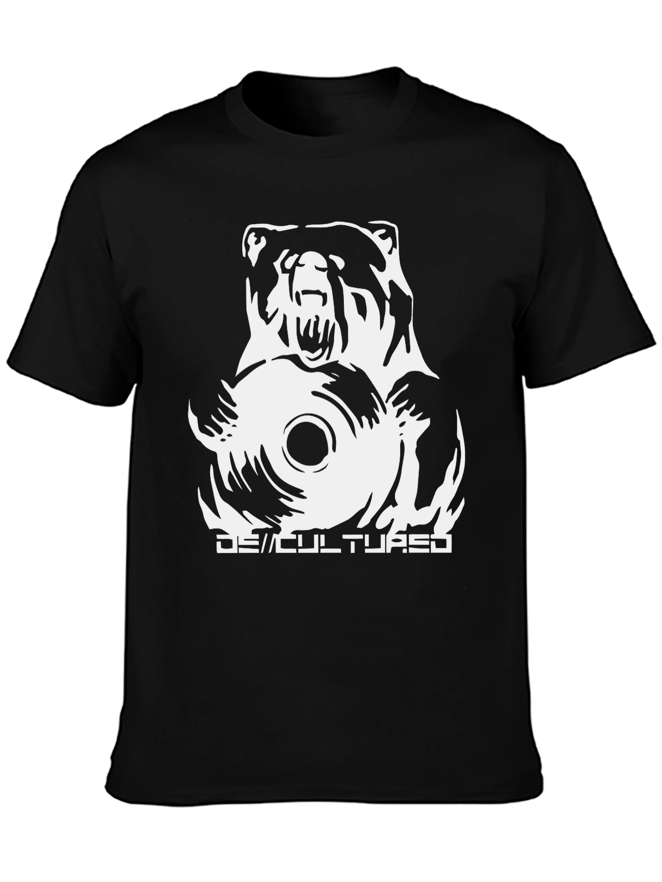Bear DJ Graphic T-Shirt - Black Cotton Tee
