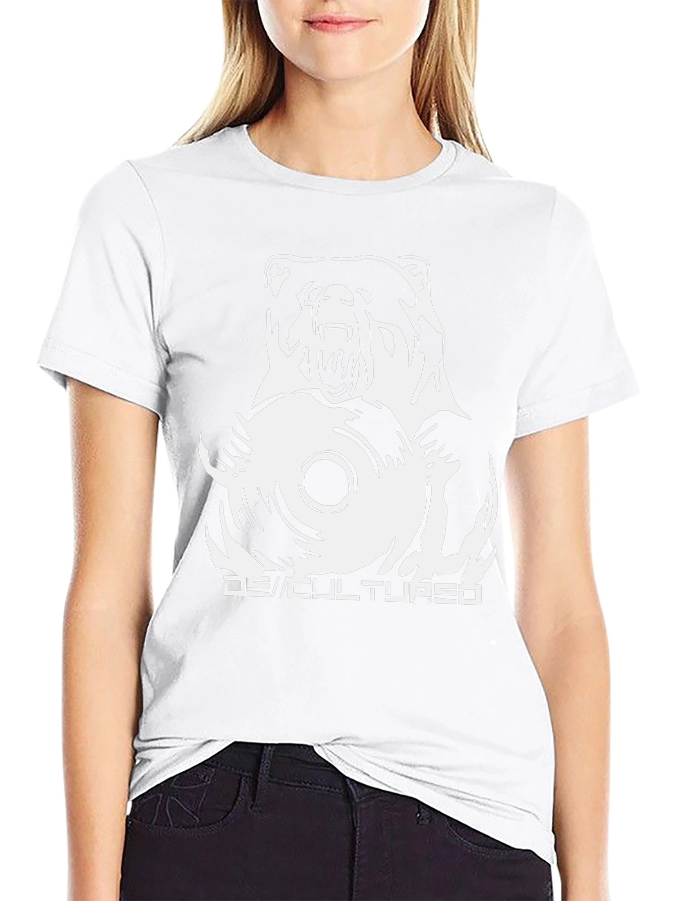 Bear DJ Graphic T-Shirt - Black Cotton Tee