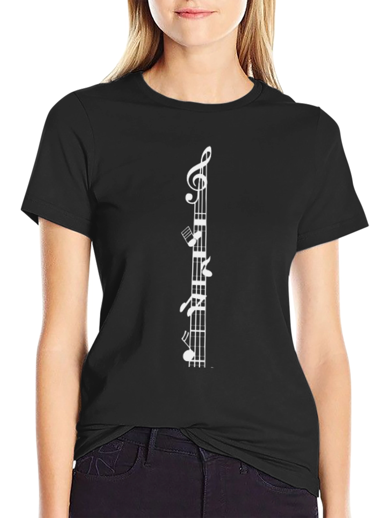 Musical Note Staff Graphic T-Shirt