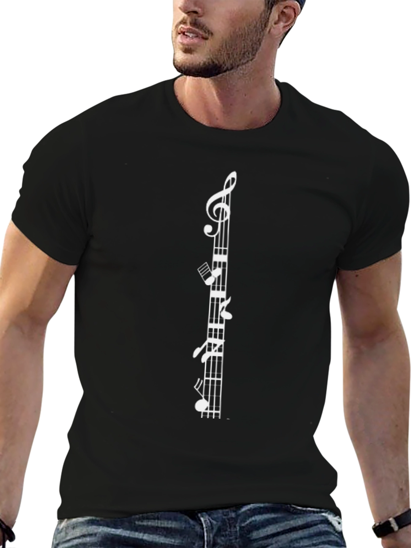 Musical Note Staff Graphic T-Shirt