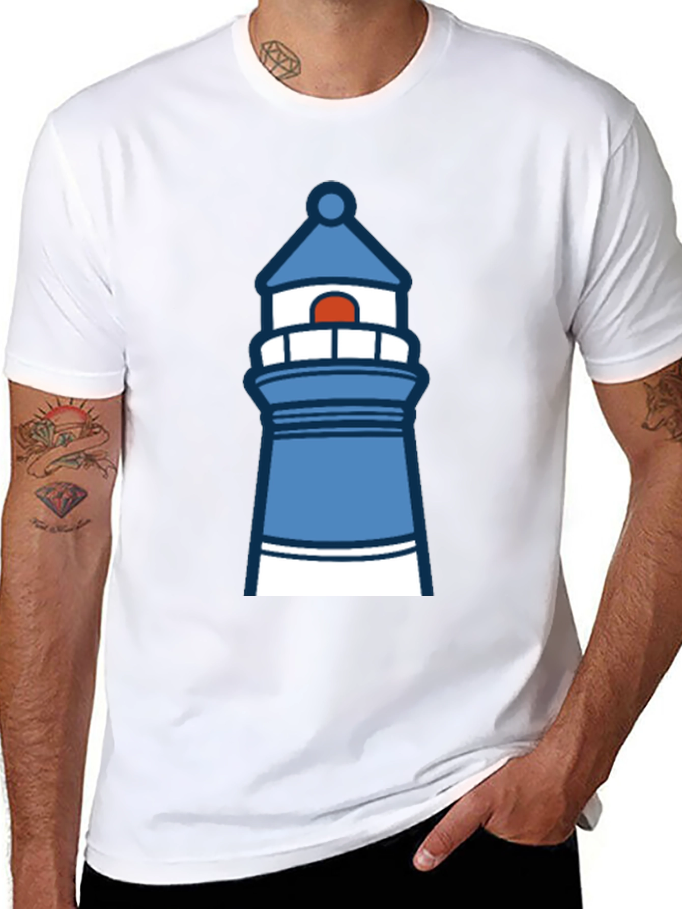 Lighthouse Graphic T-Shirt - Black Cotton Tee