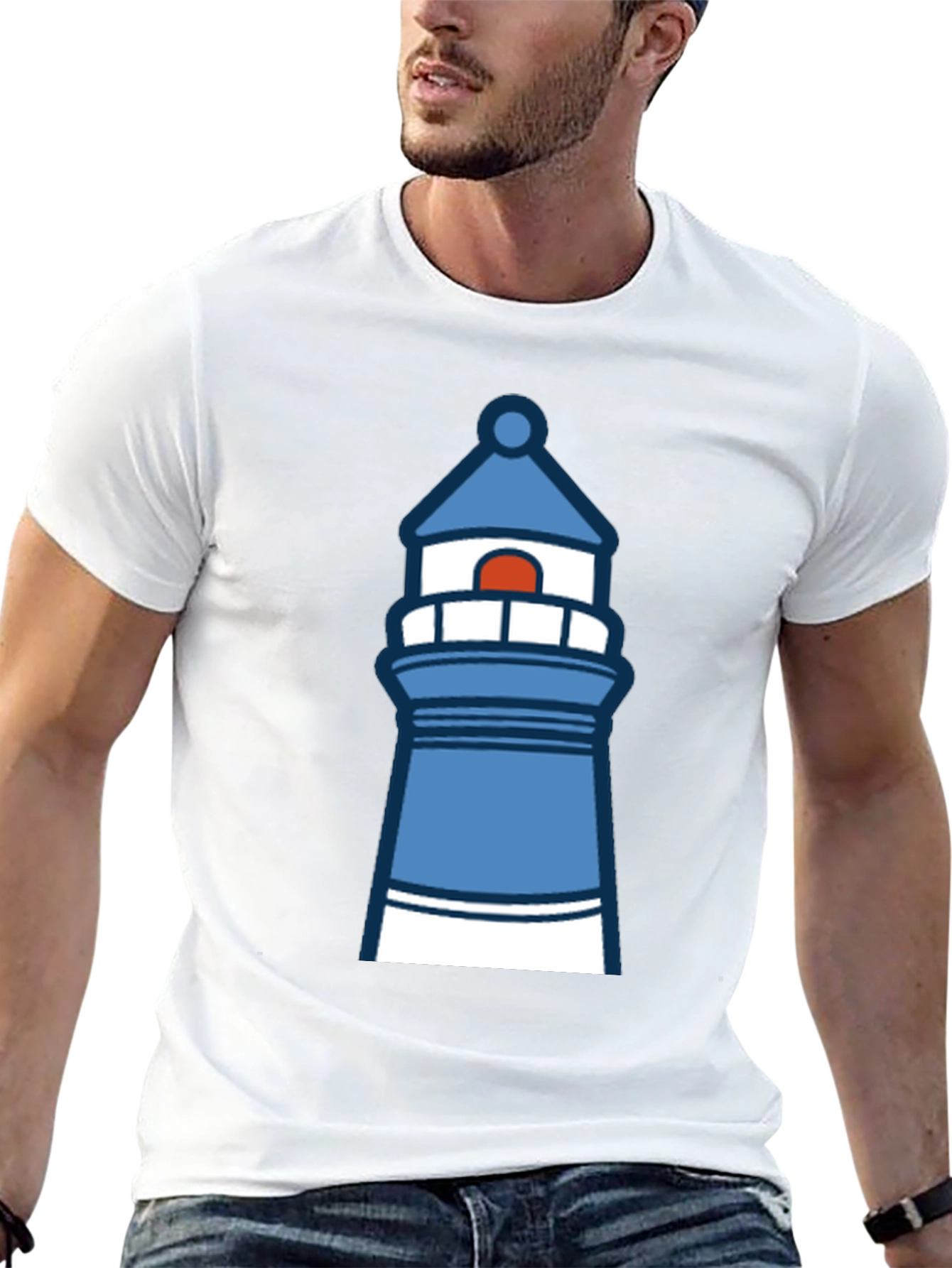 Lighthouse Graphic T-Shirt - Black Cotton Tee