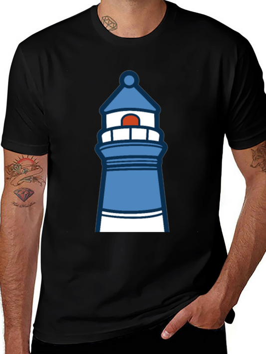 Lighthouse Graphic T-Shirt - Black Cotton Tee