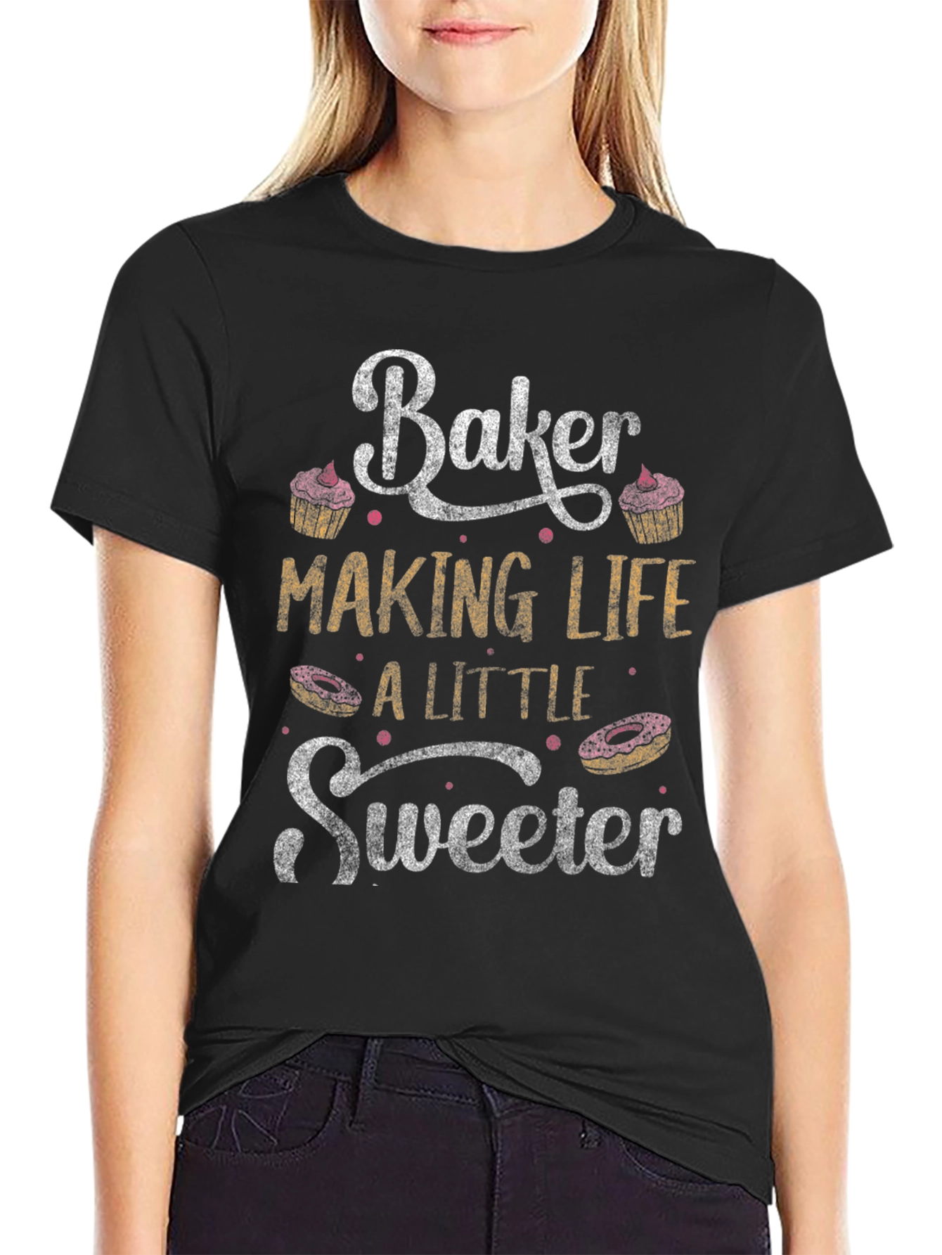 Baker Making Life Sweeter Graphic T-Shirt
