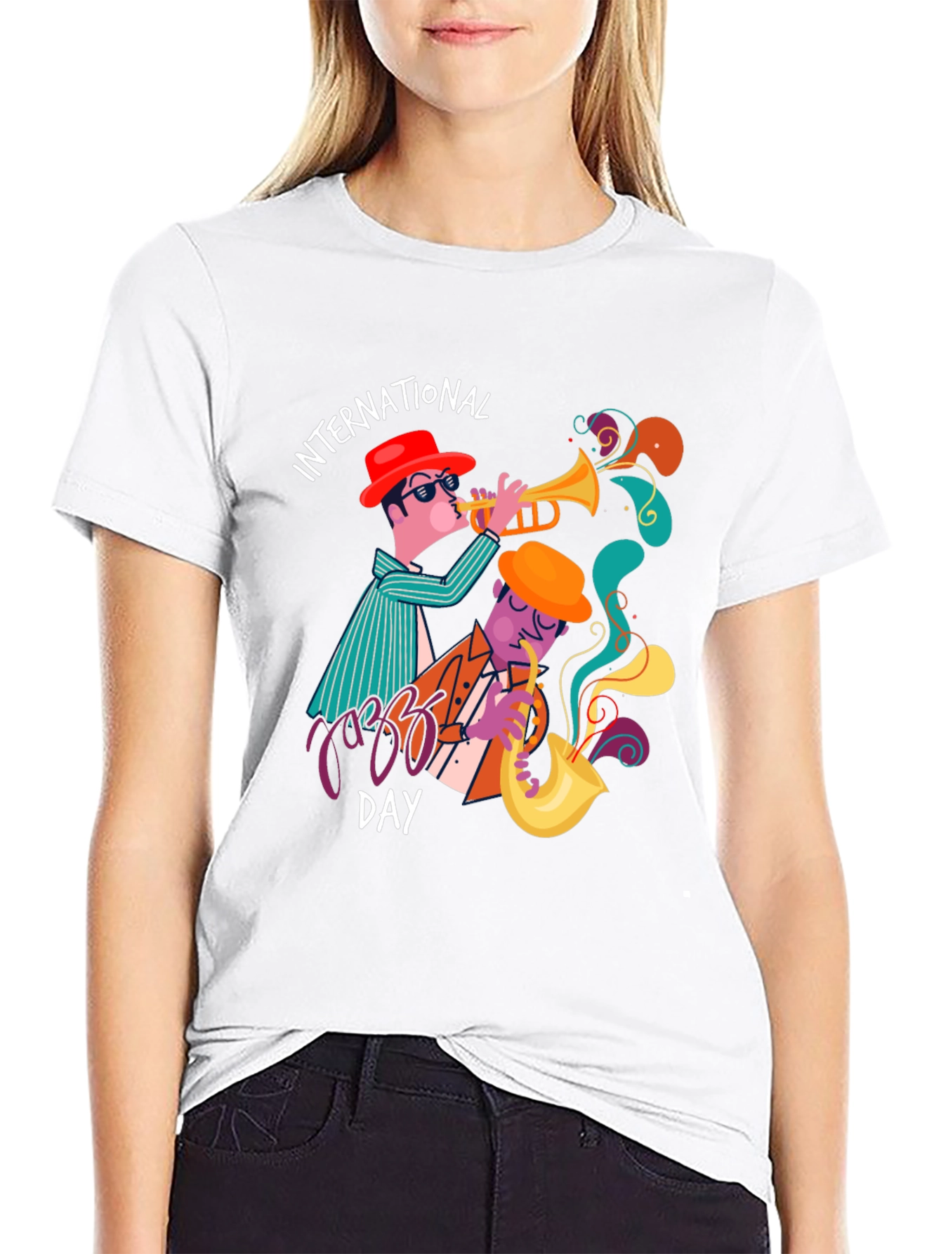 International Jazz Day Black Graphic T-Shirt