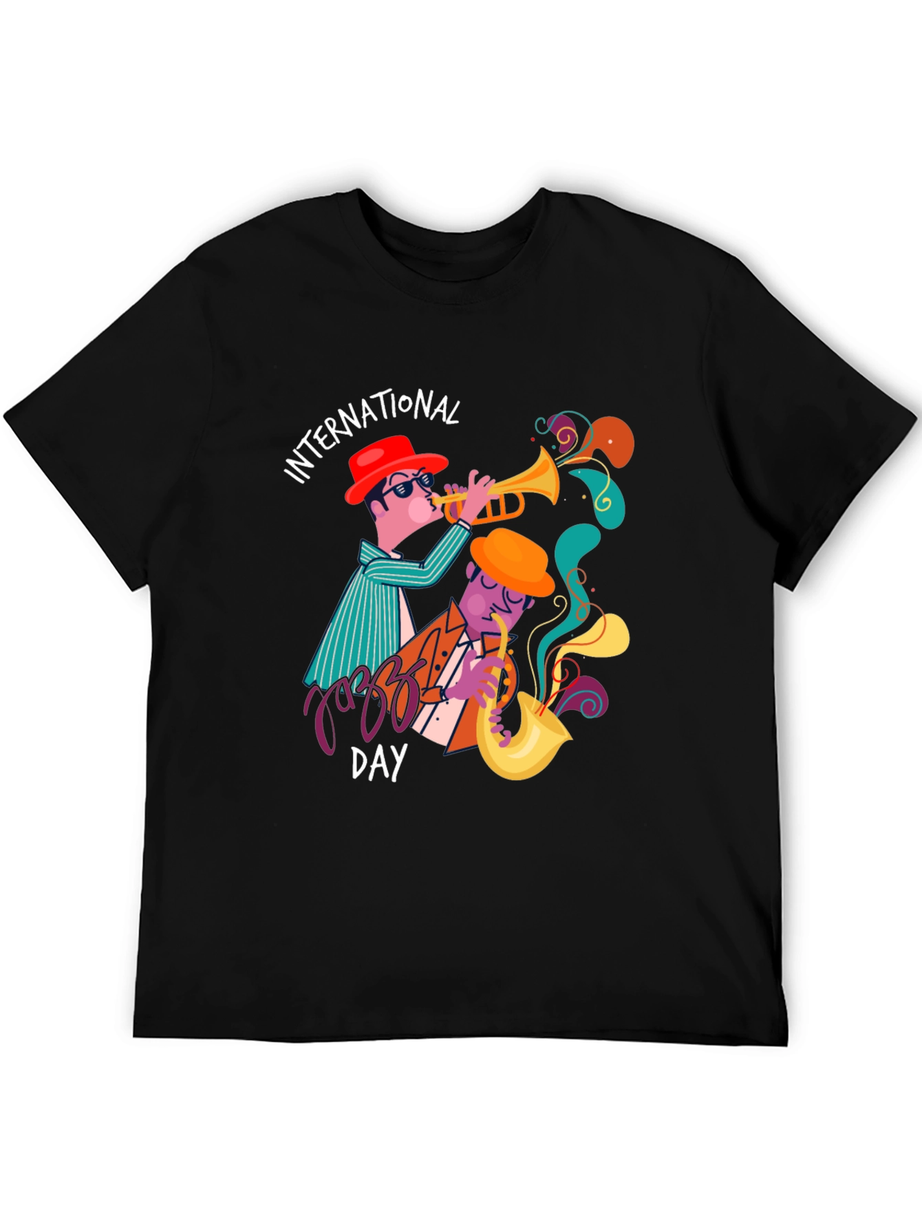 International Jazz Day Black Graphic T-Shirt