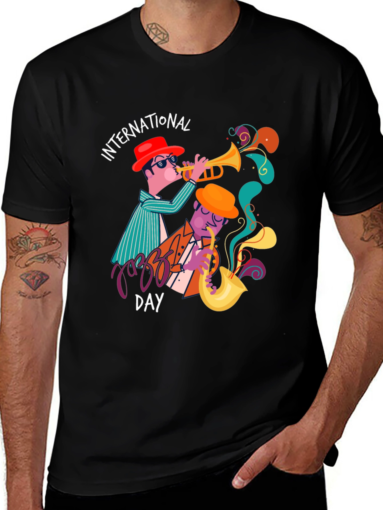 International Jazz Day Black Graphic T-Shirt