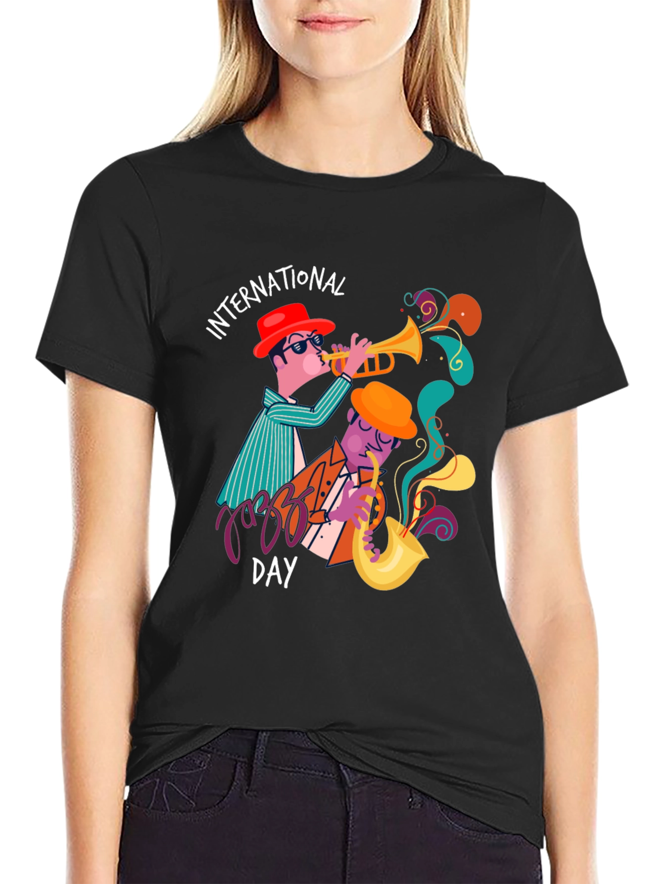 International Jazz Day Black Graphic T-Shirt