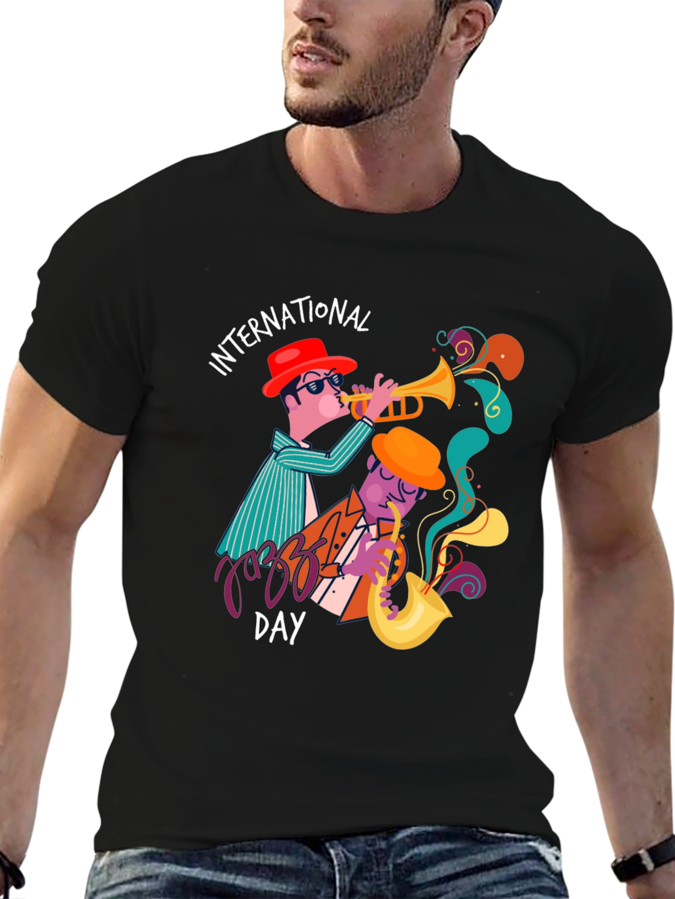 International Jazz Day Black Graphic T-Shirt
