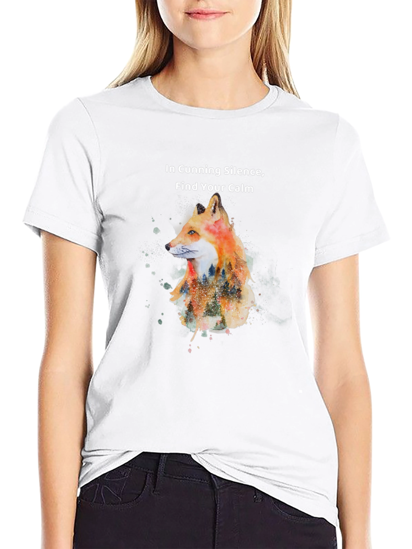 Fox Calm T-Shirt - Cunning Silence Nature Design