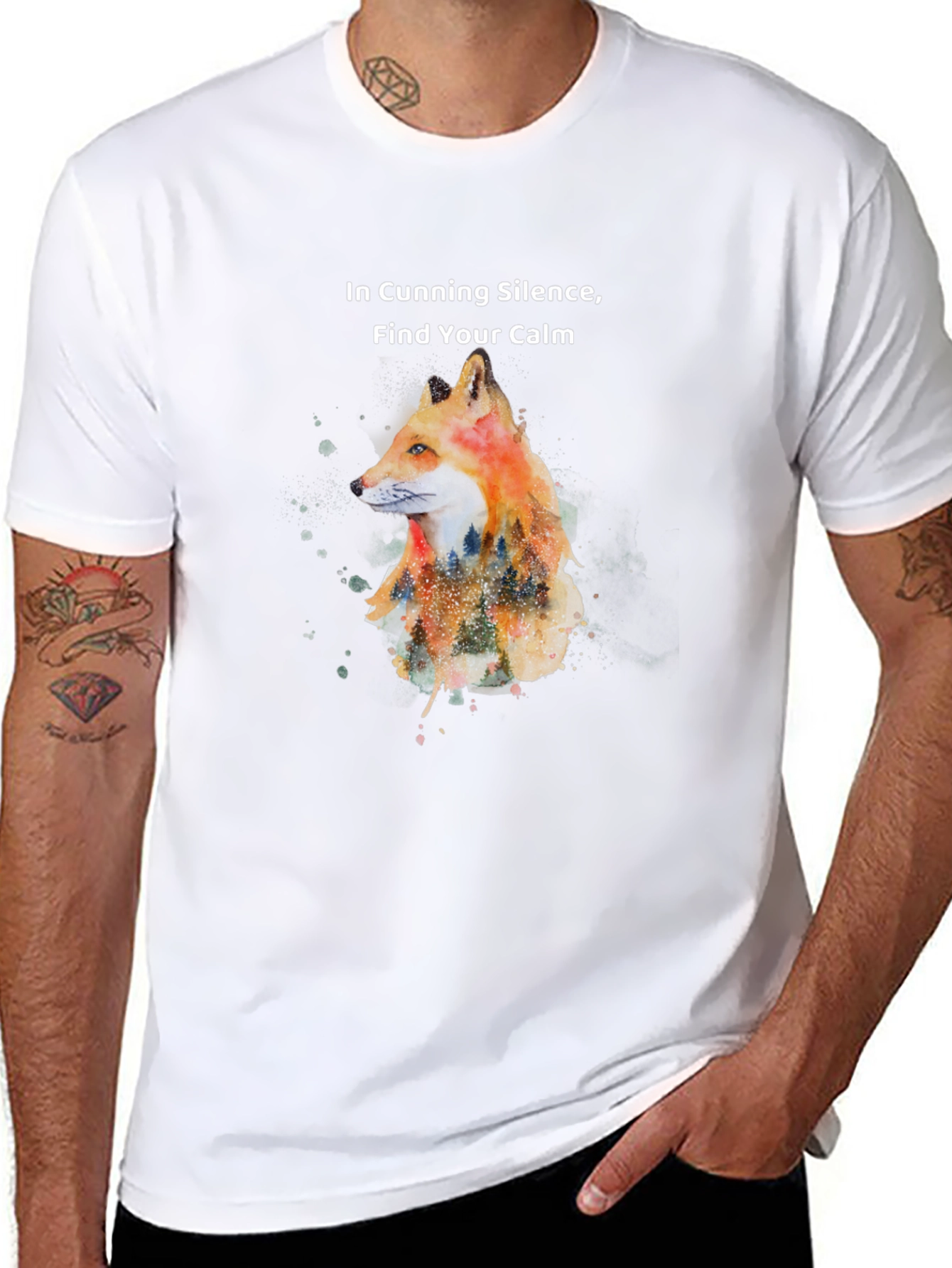 Fox Calm T-Shirt - Cunning Silence Nature Design