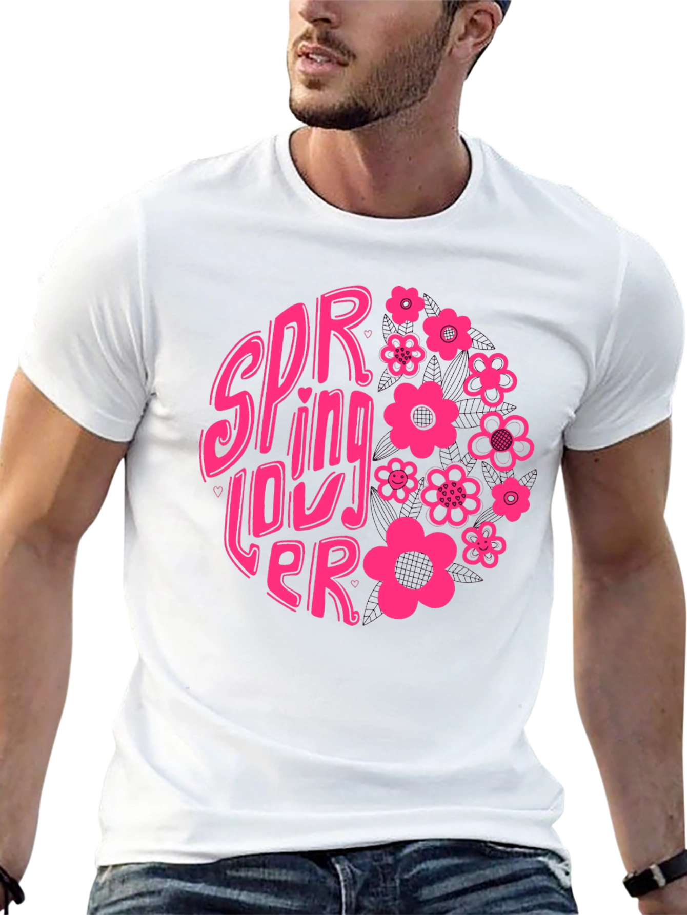 Spring Lover Graphic T-Shirt - Black