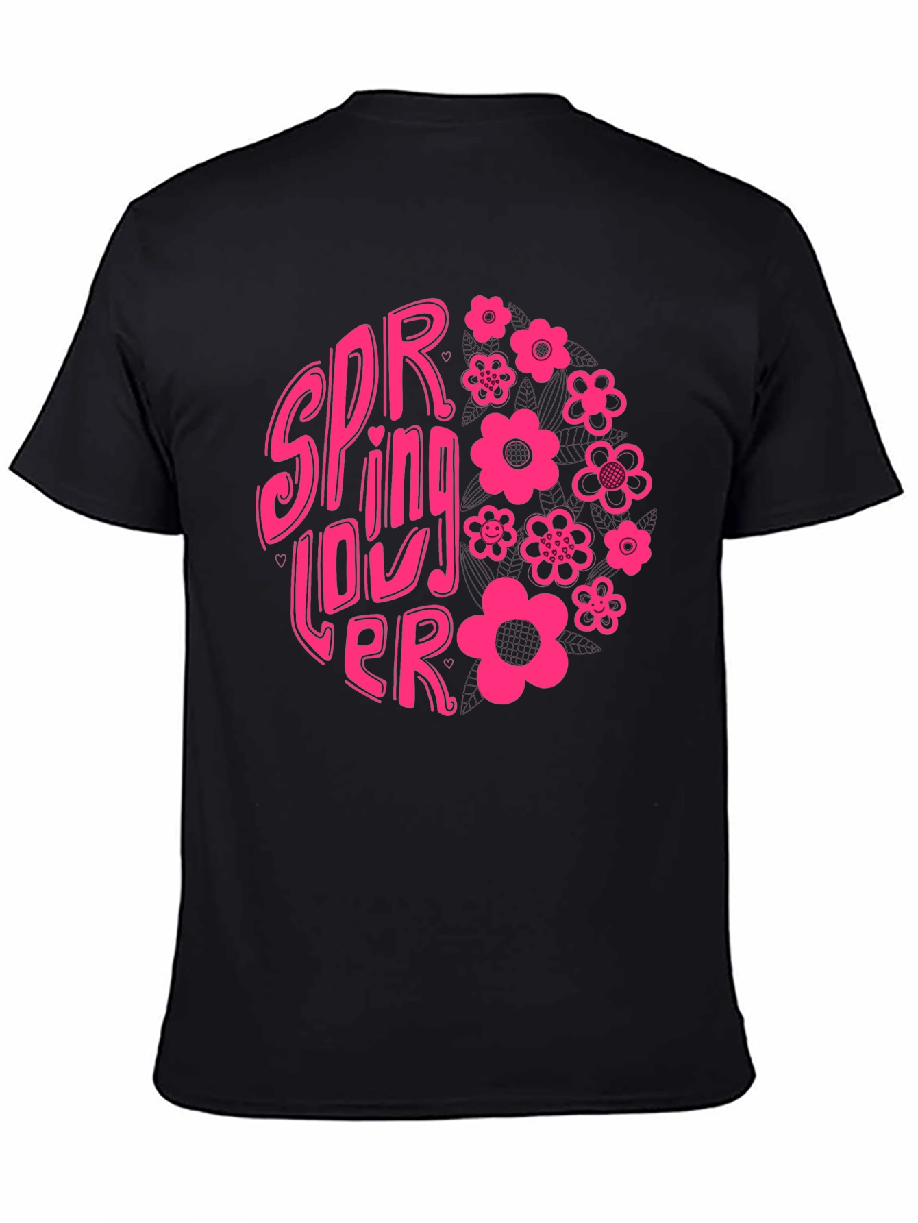 Spring Lover Graphic T-Shirt - Black