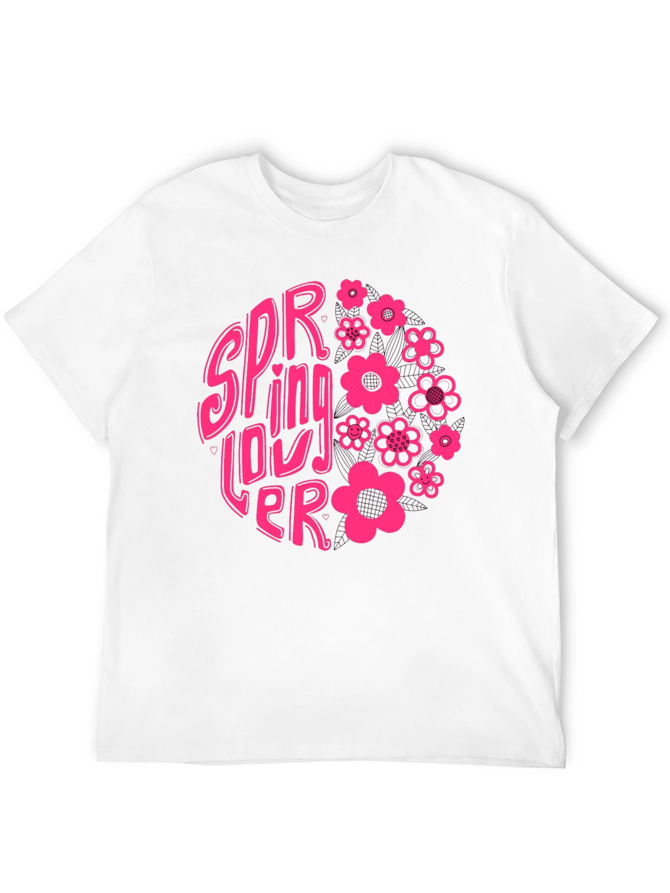 Spring Lover Graphic T-Shirt - Black