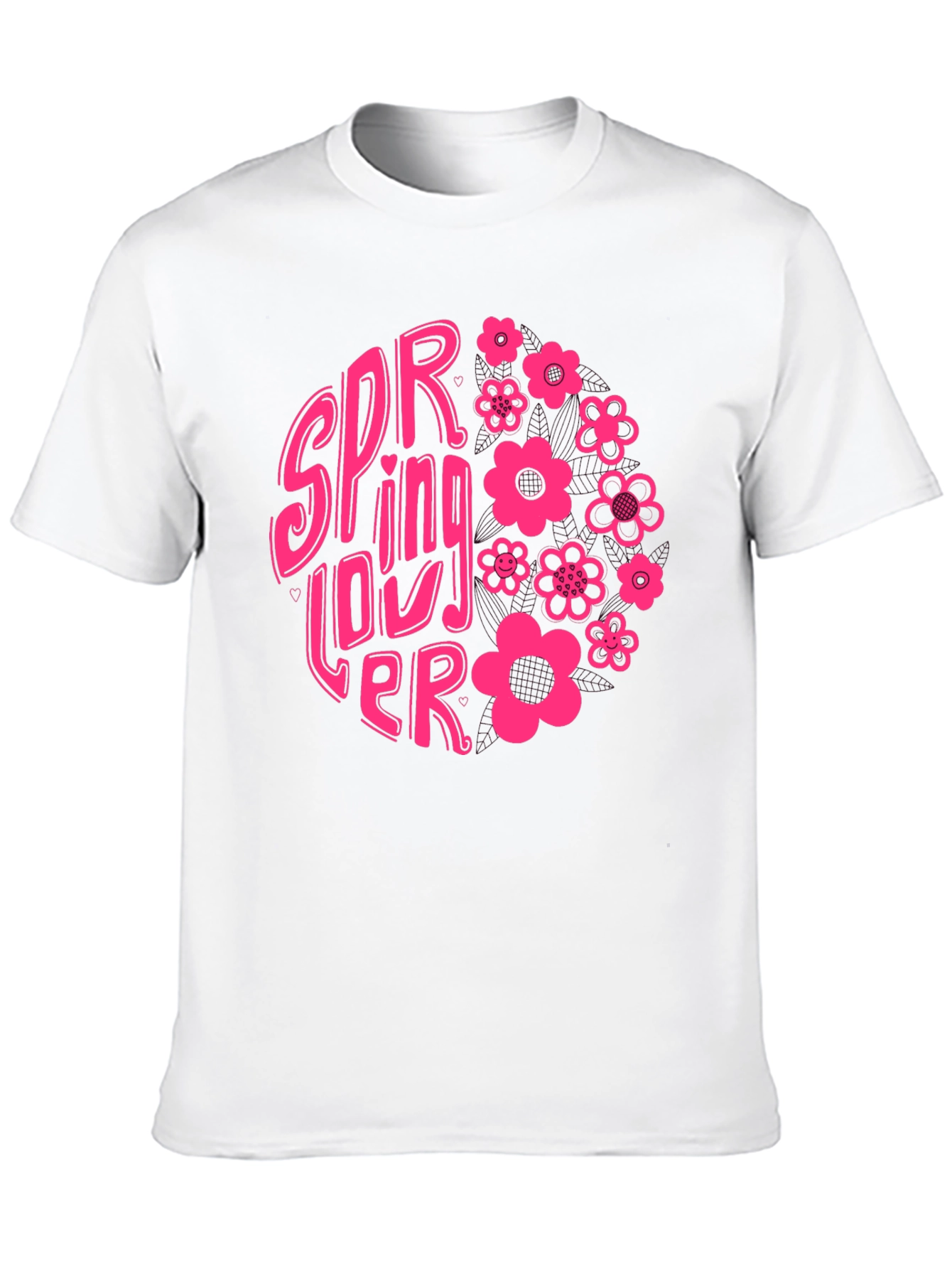 Spring Lover Graphic T-Shirt - Black