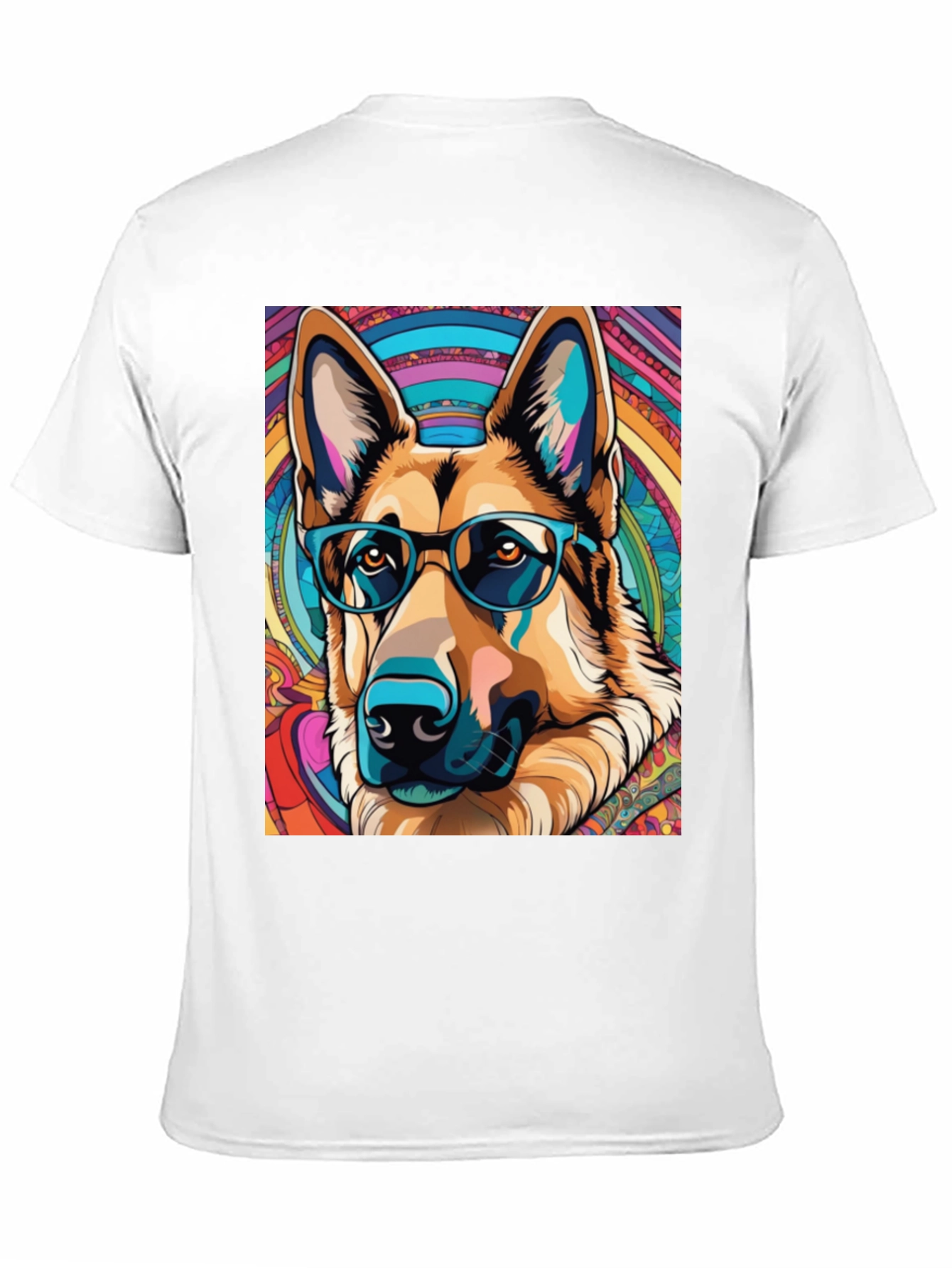 Dog Lovers Graphic Tee - German Shepherd in Glasses