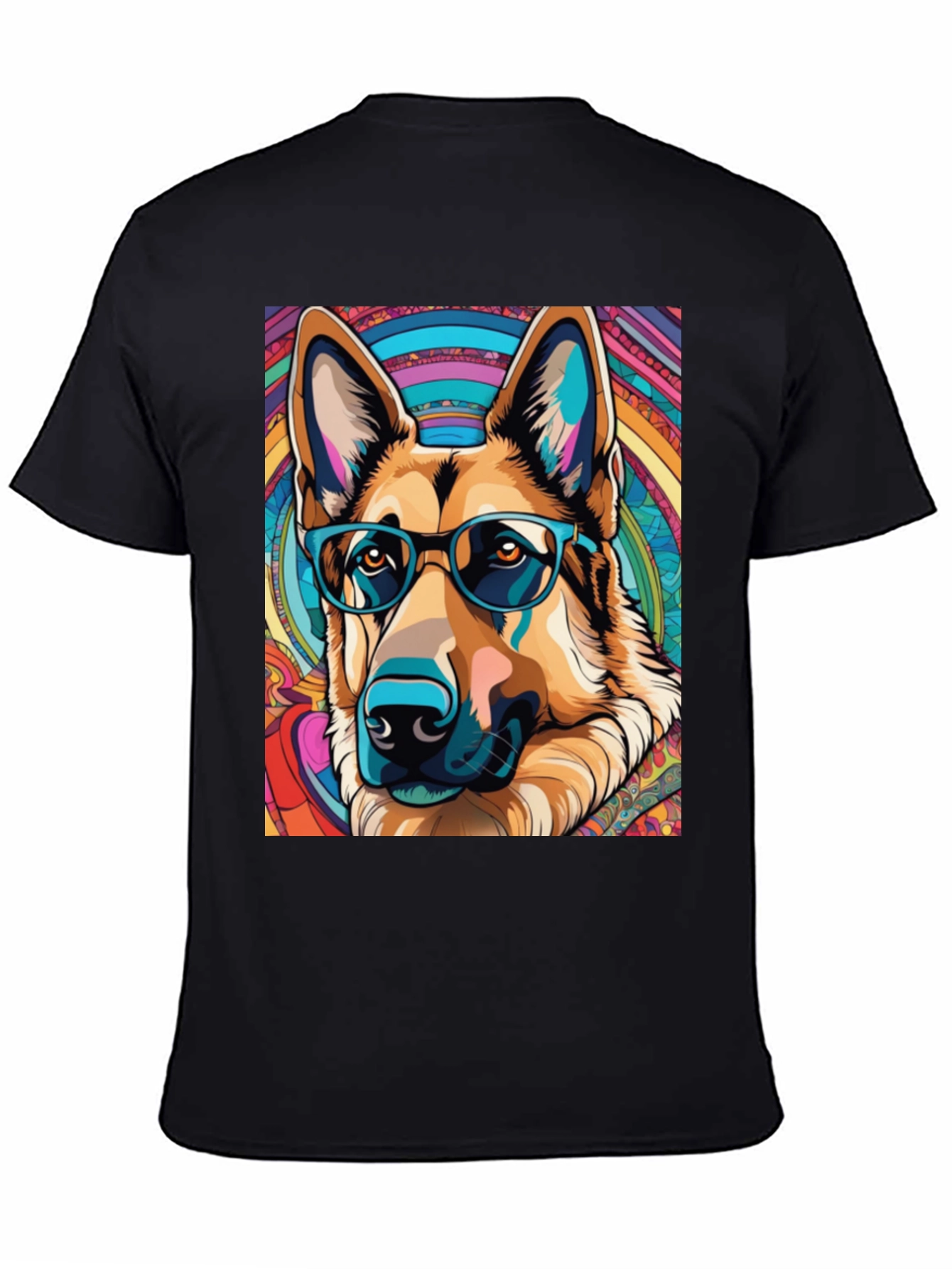 Dog Lovers Graphic Tee - German Shepherd in Glasses