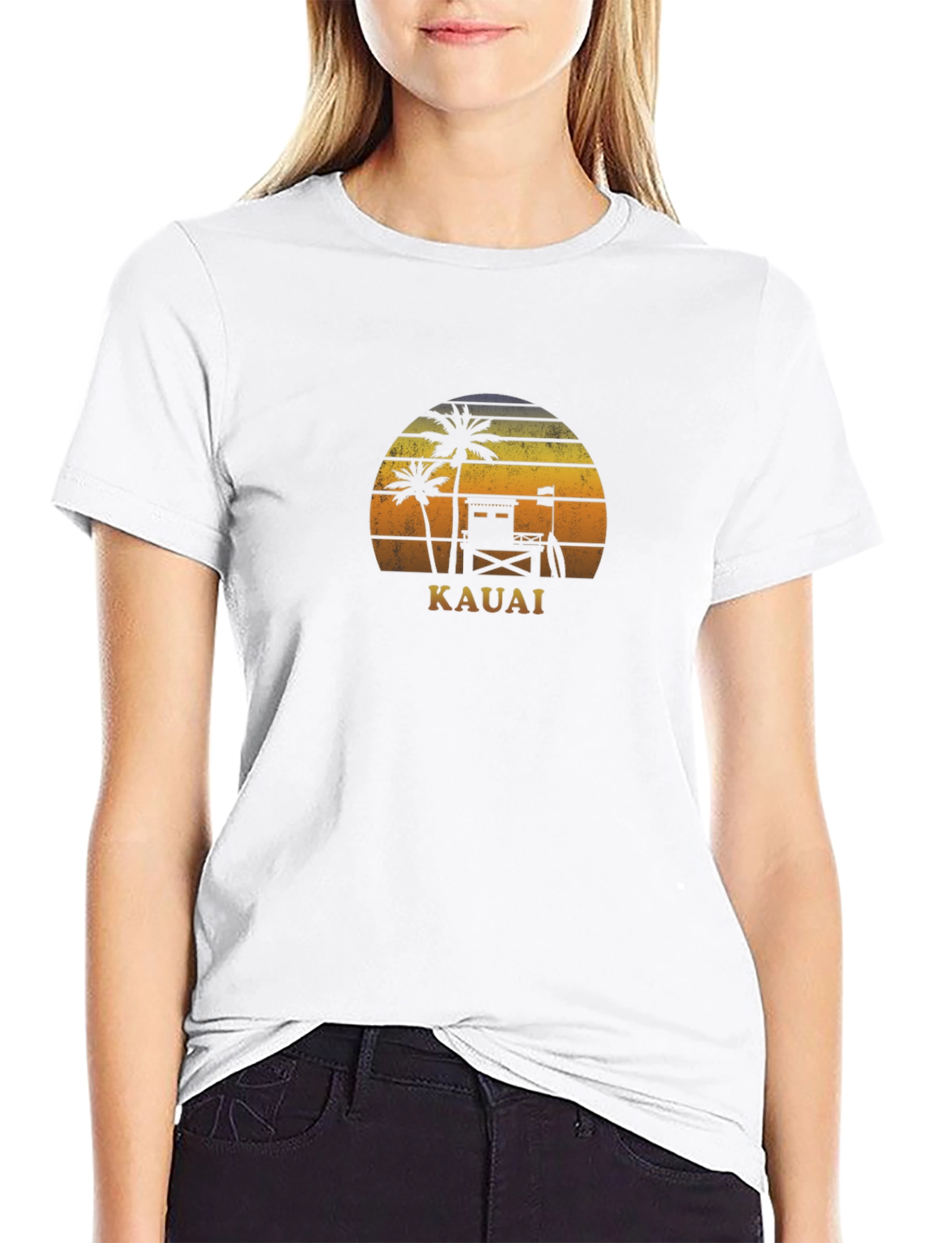 Kauai Sunset Graphic Tee - Tropical Vacation Shirt