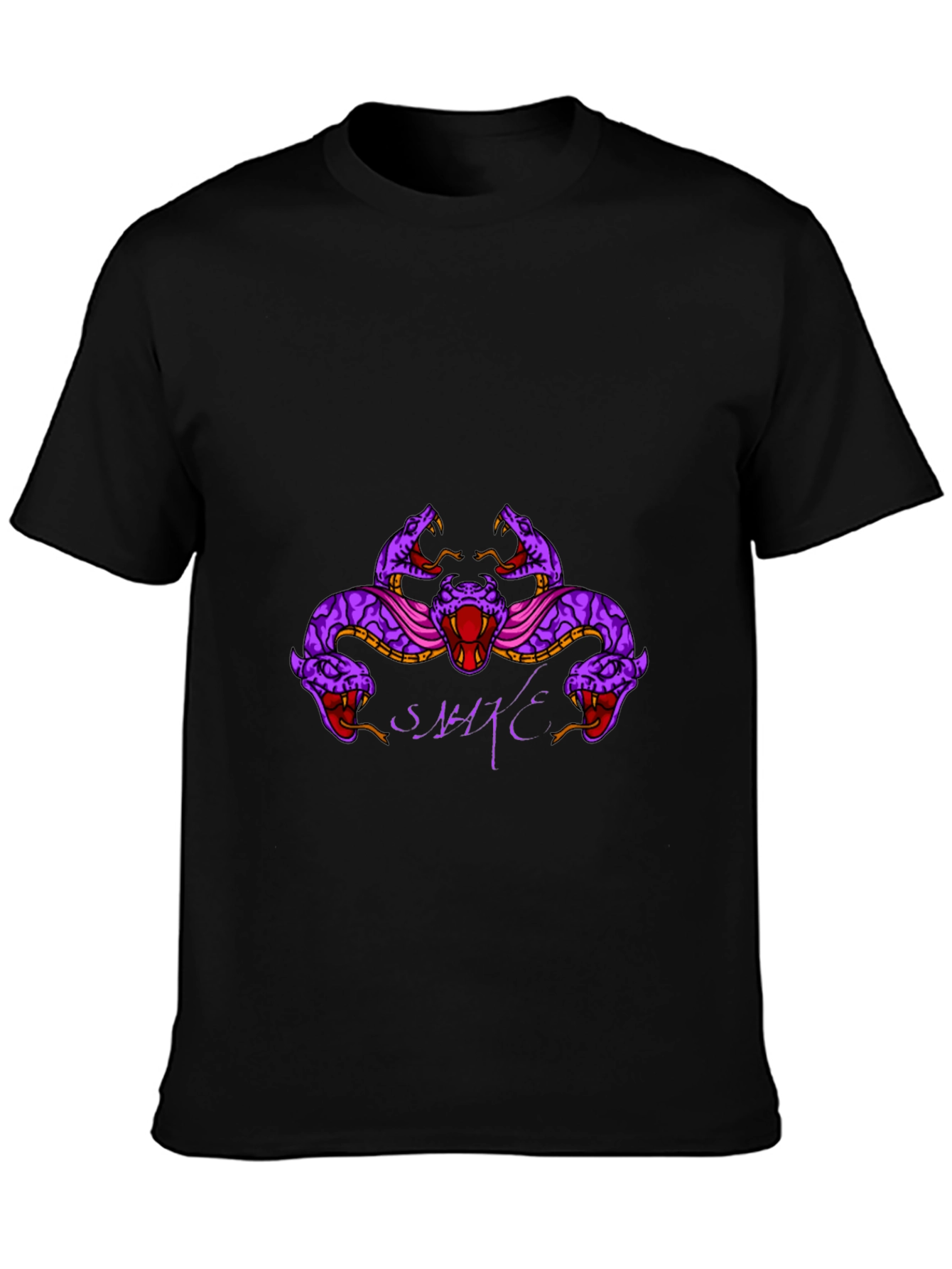 Mens Black Snake Graphic T-Shirt