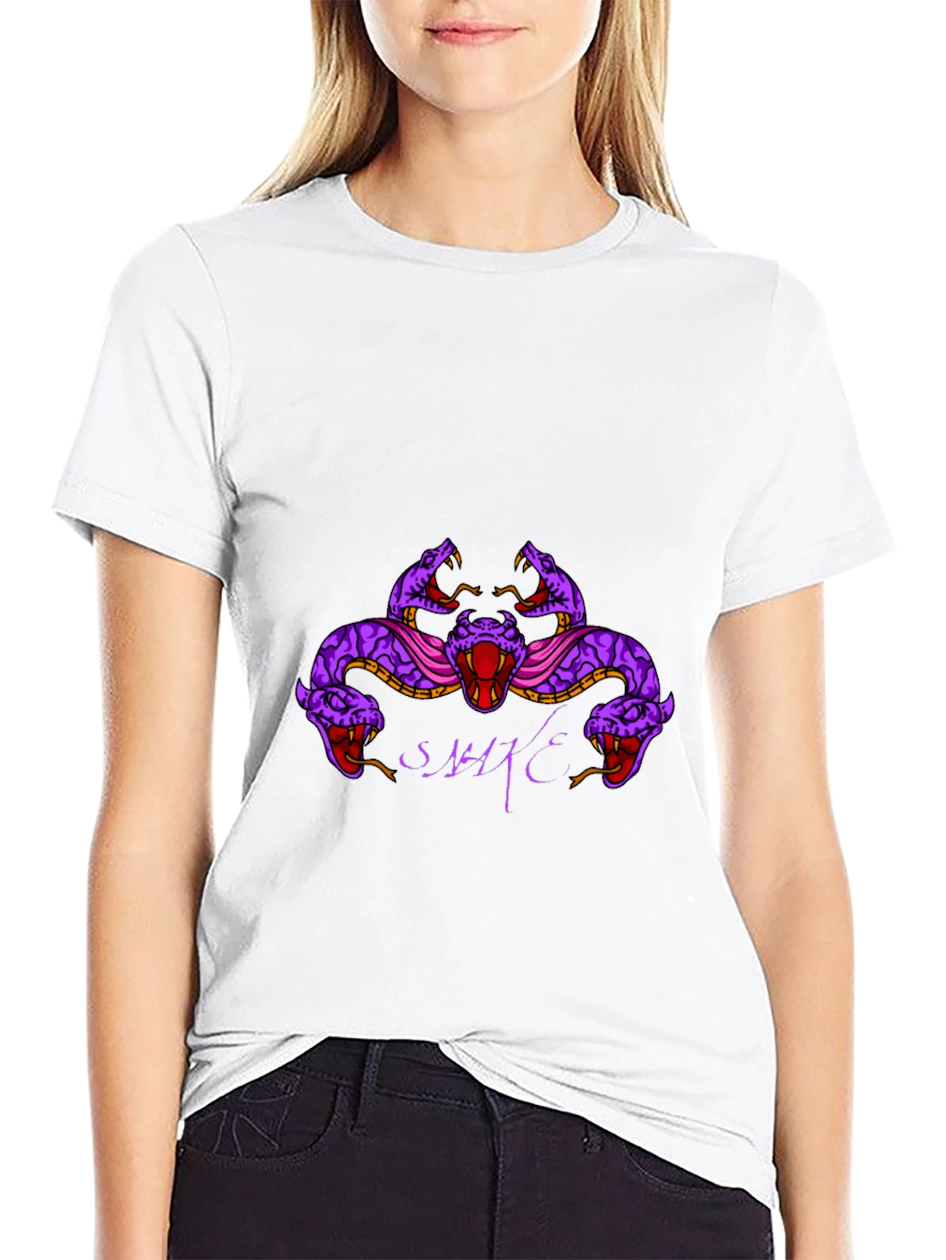 Mens Black Snake Graphic T-Shirt