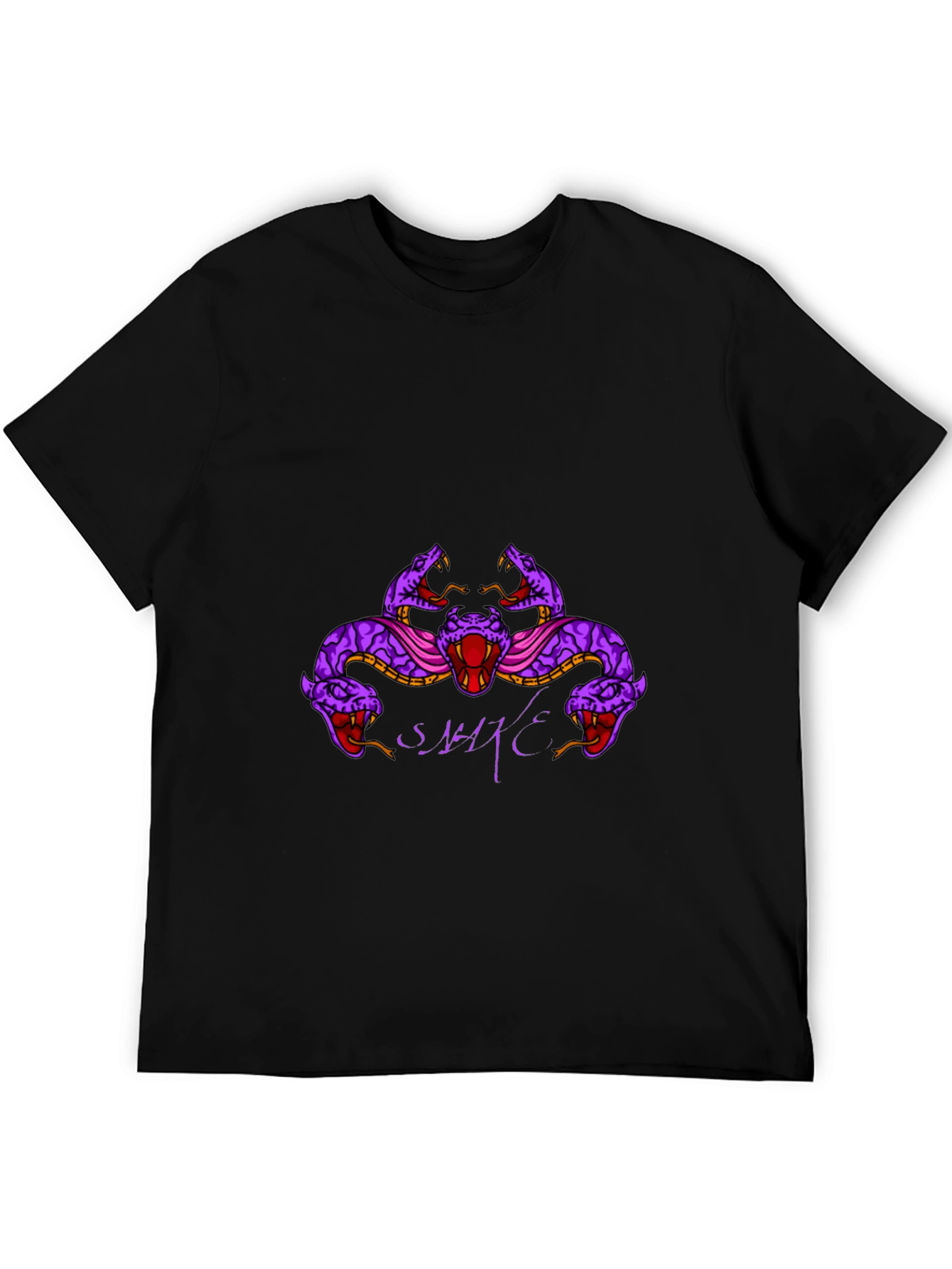 Mens Black Snake Graphic T-Shirt
