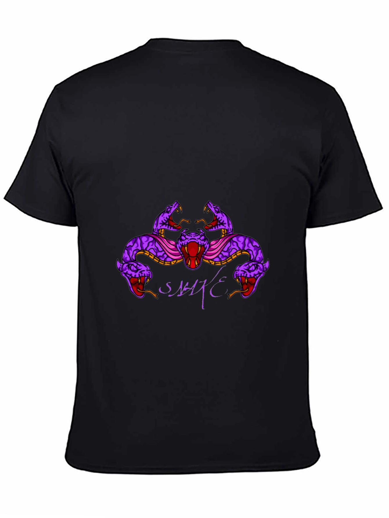 Mens Black Snake Graphic T-Shirt