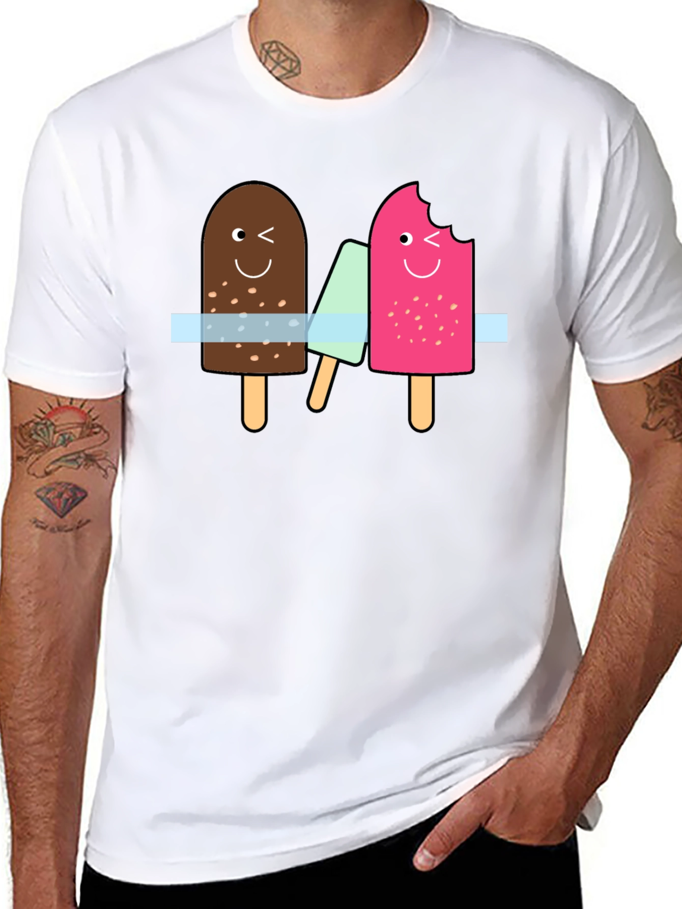 Fun Ice Cream Graphic Tee - Black