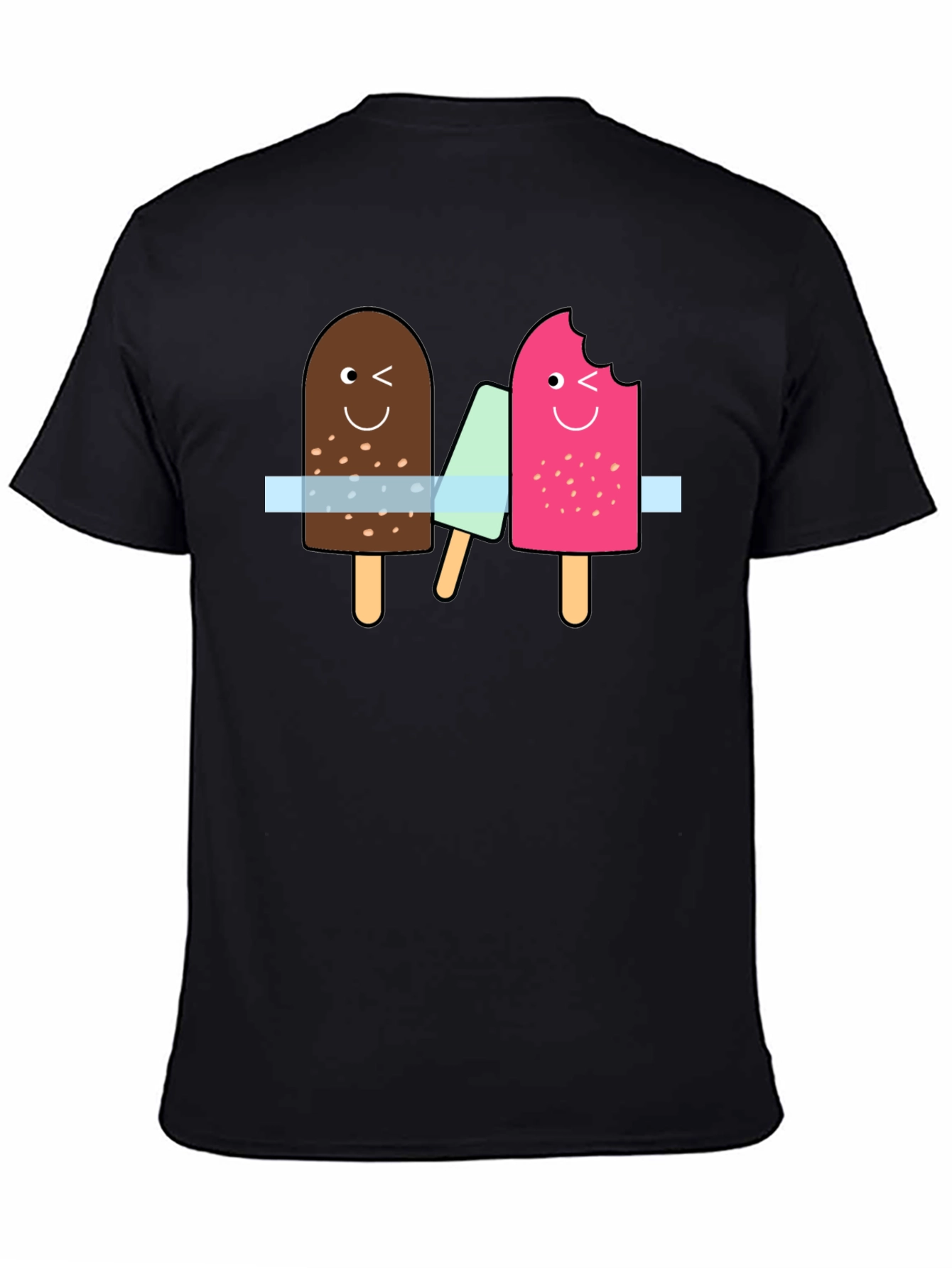 Fun Ice Cream Graphic Tee - Black