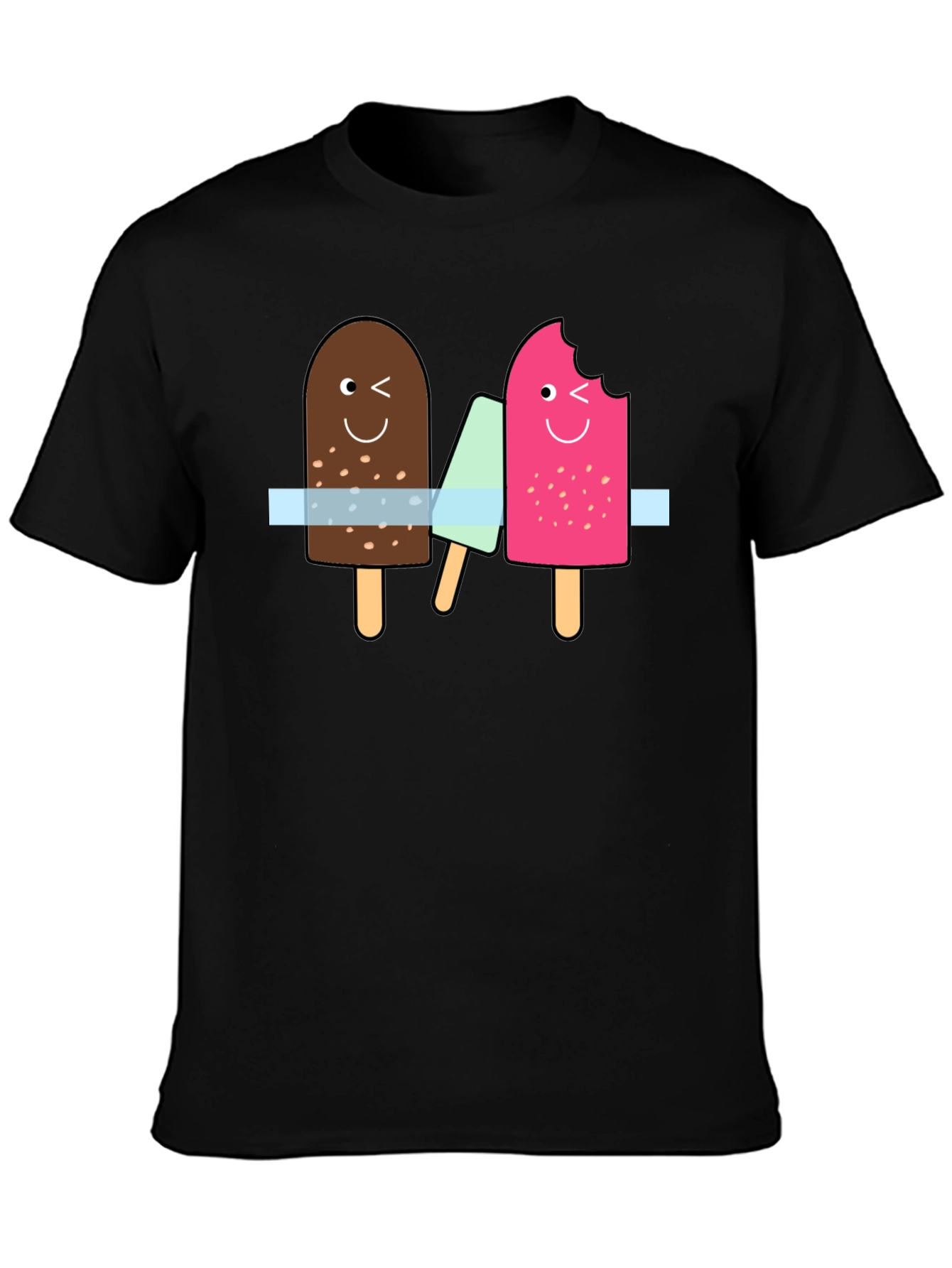 Fun Ice Cream Graphic Tee - Black