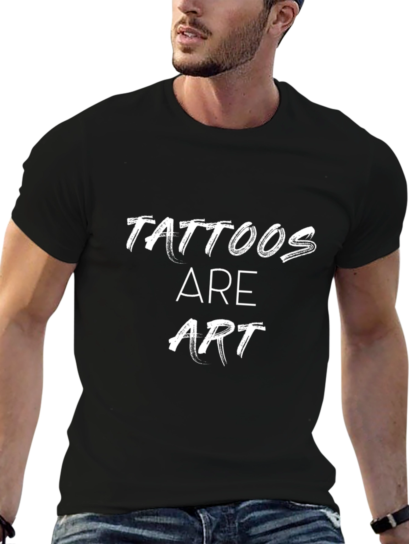 Tattoos Are Art Graphic Tee - Black Cotton Shirt