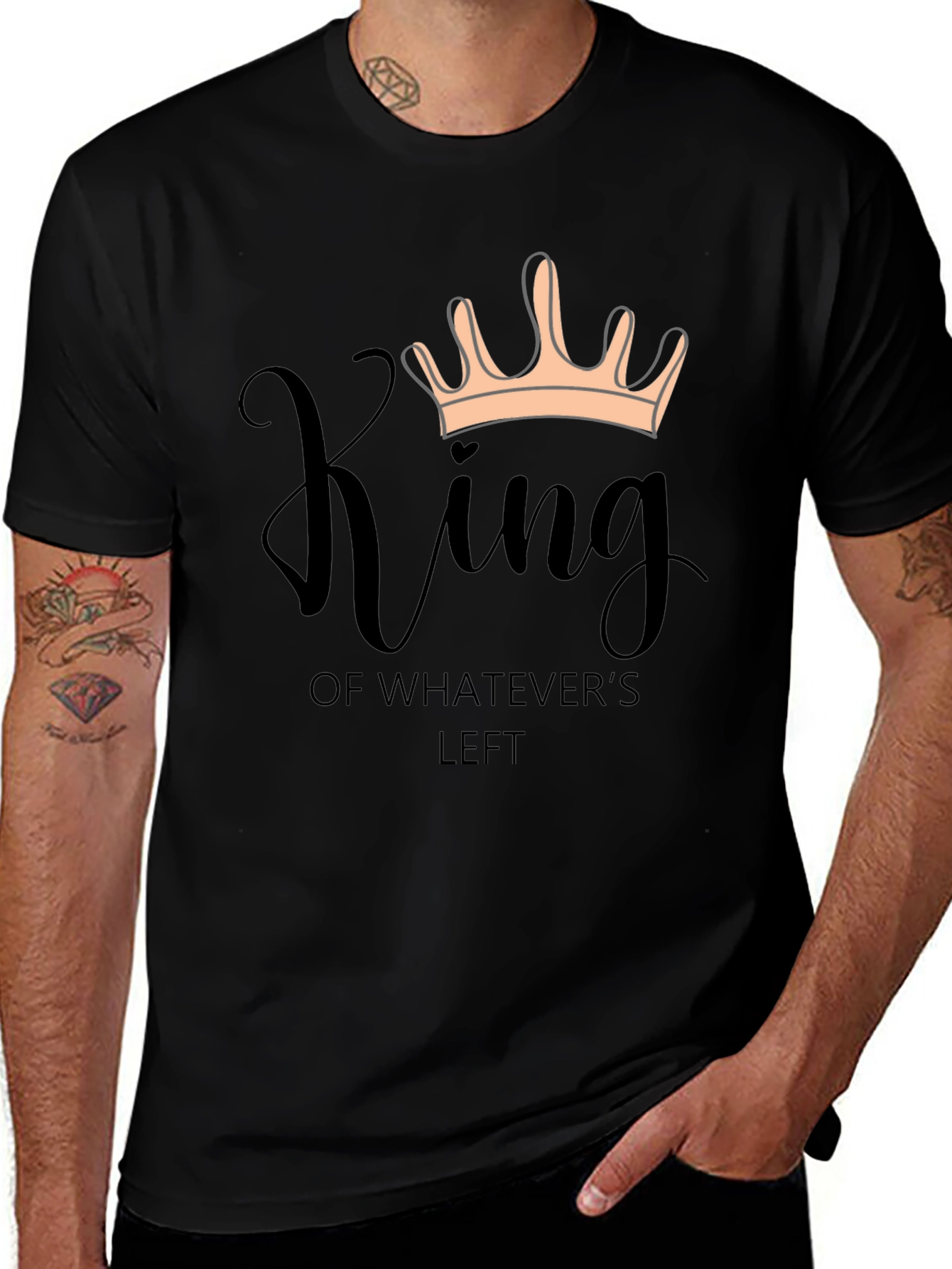 King of Whatevers Left Black Graphic T-Shirt