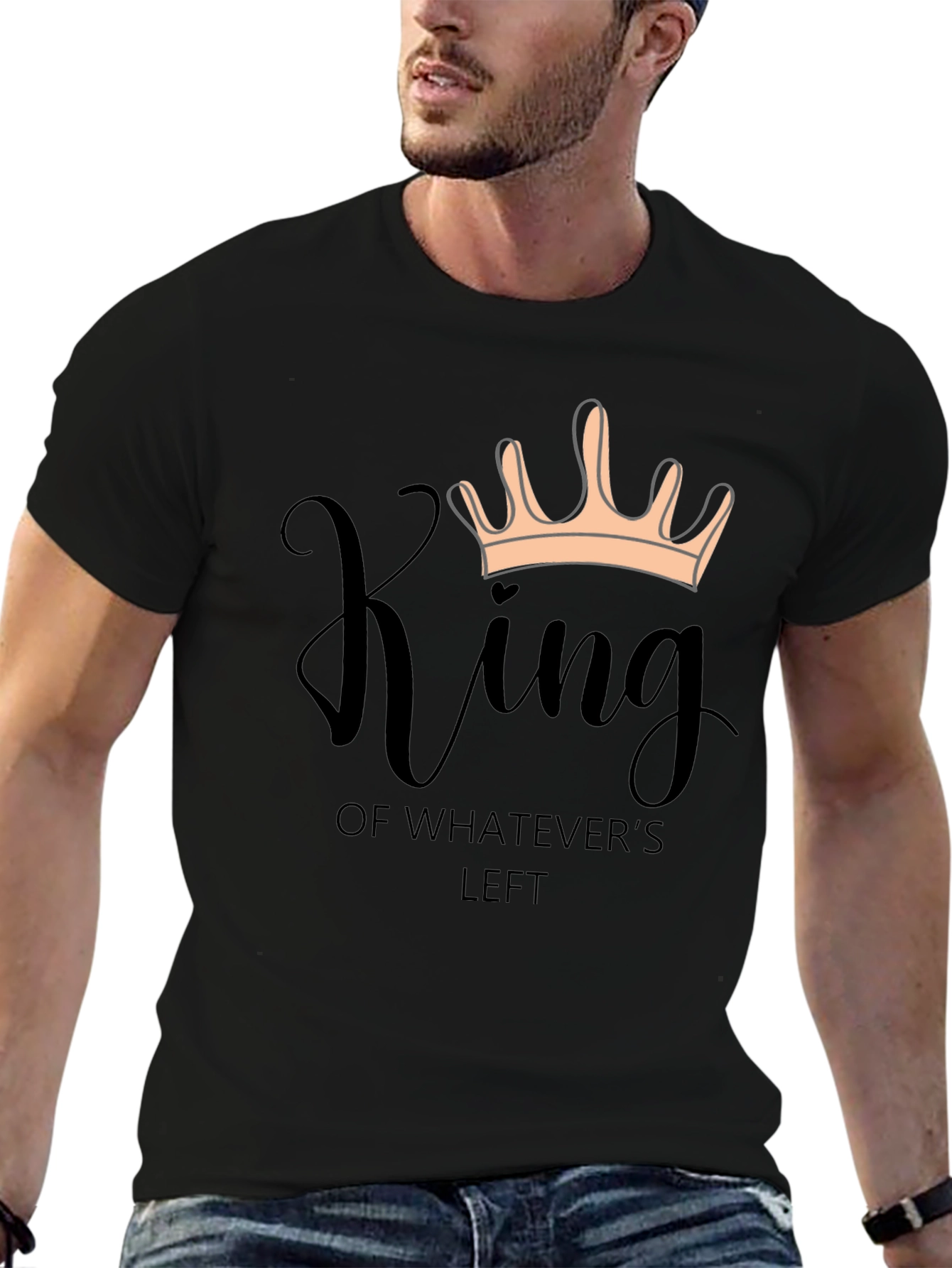 King of Whatevers Left Black Graphic T-Shirt