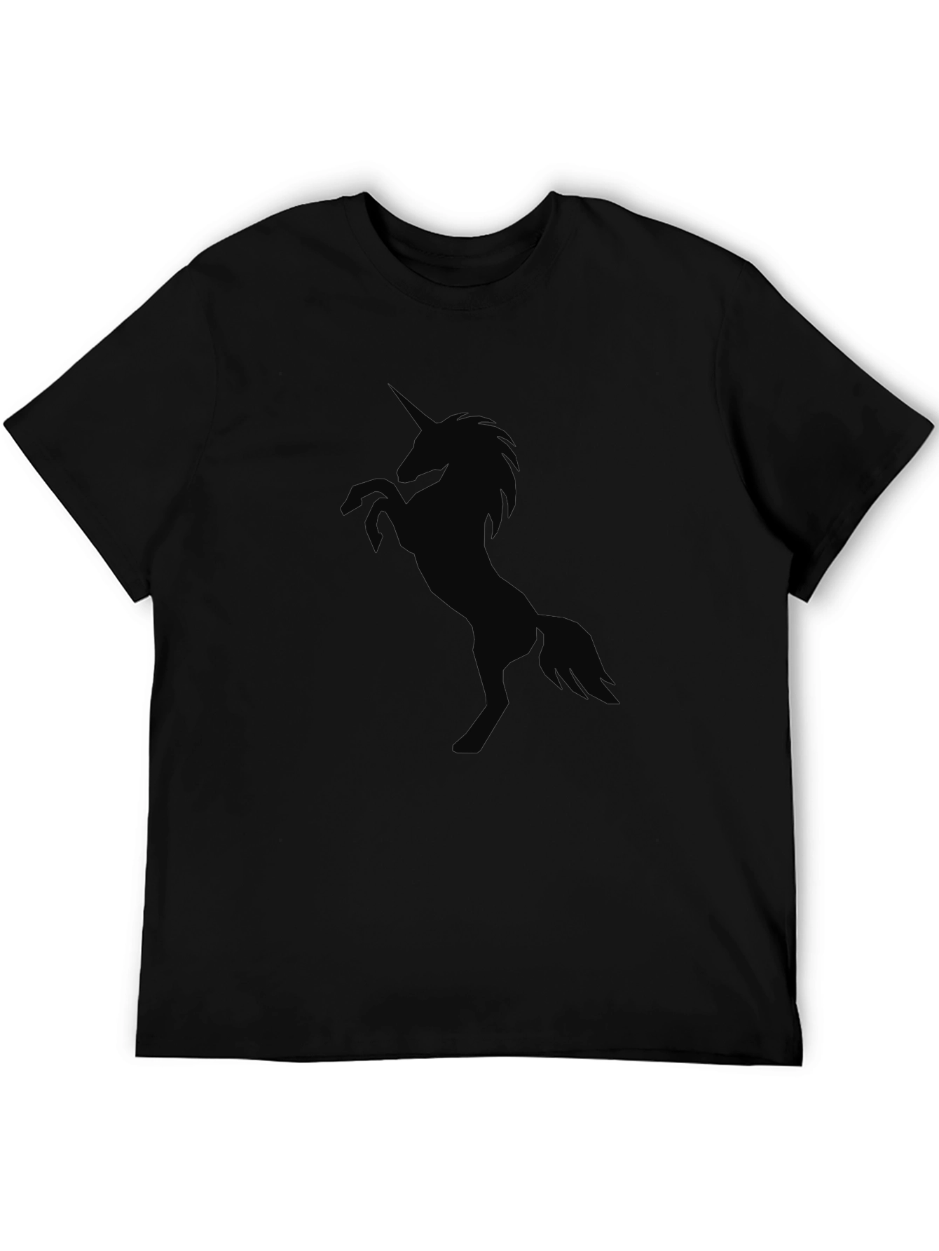 Mens Black Unicorn Graphic T-Shirt