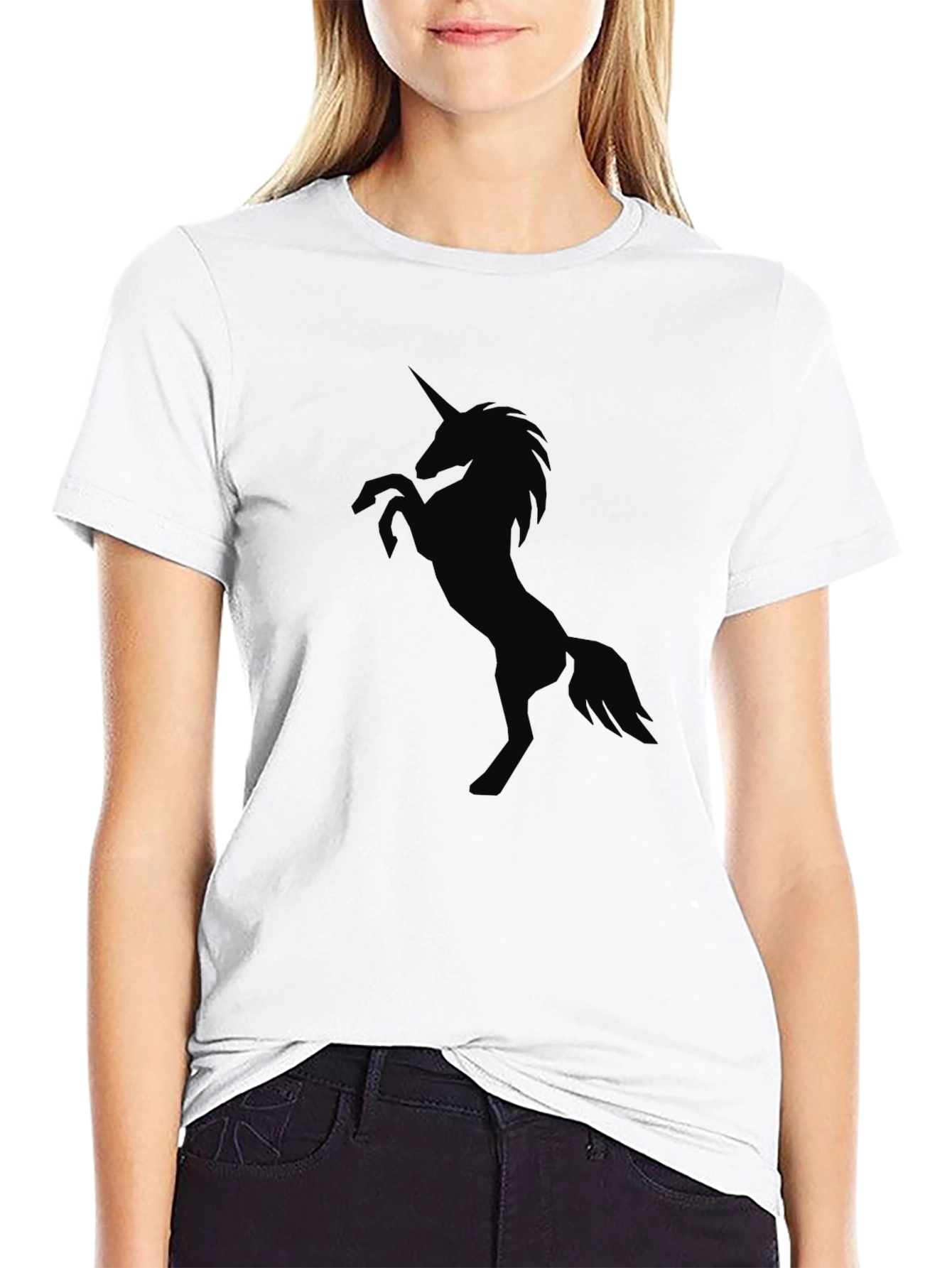 Mens Black Unicorn Graphic T-Shirt